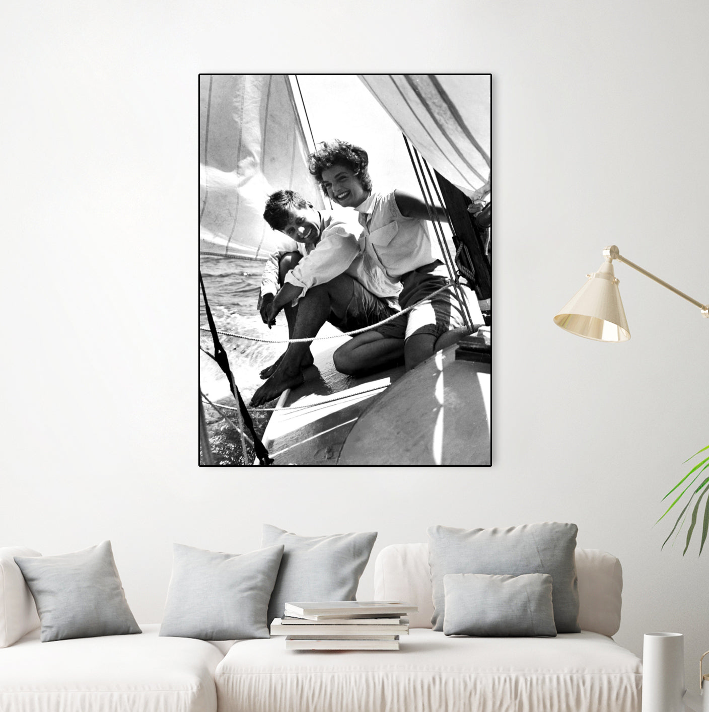 Jackie and Jack on a Boat by M Studio on GIANT ART - black and white photography