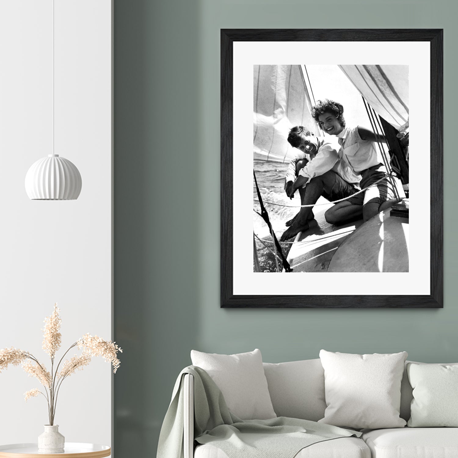 Jackie and Jack on a Boat by M Studio on GIANT ART - black and white photography