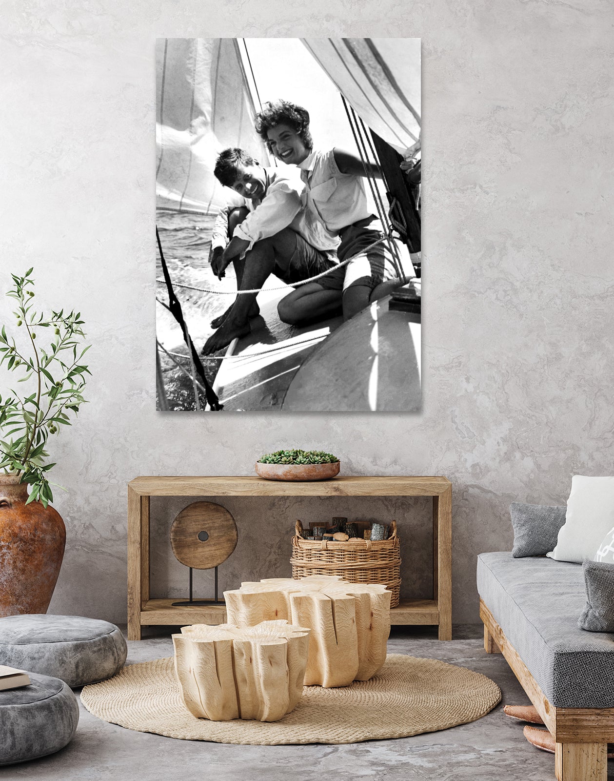 Jackie and Jack on a Boat by M Studio on GIANT ART - black and white photography