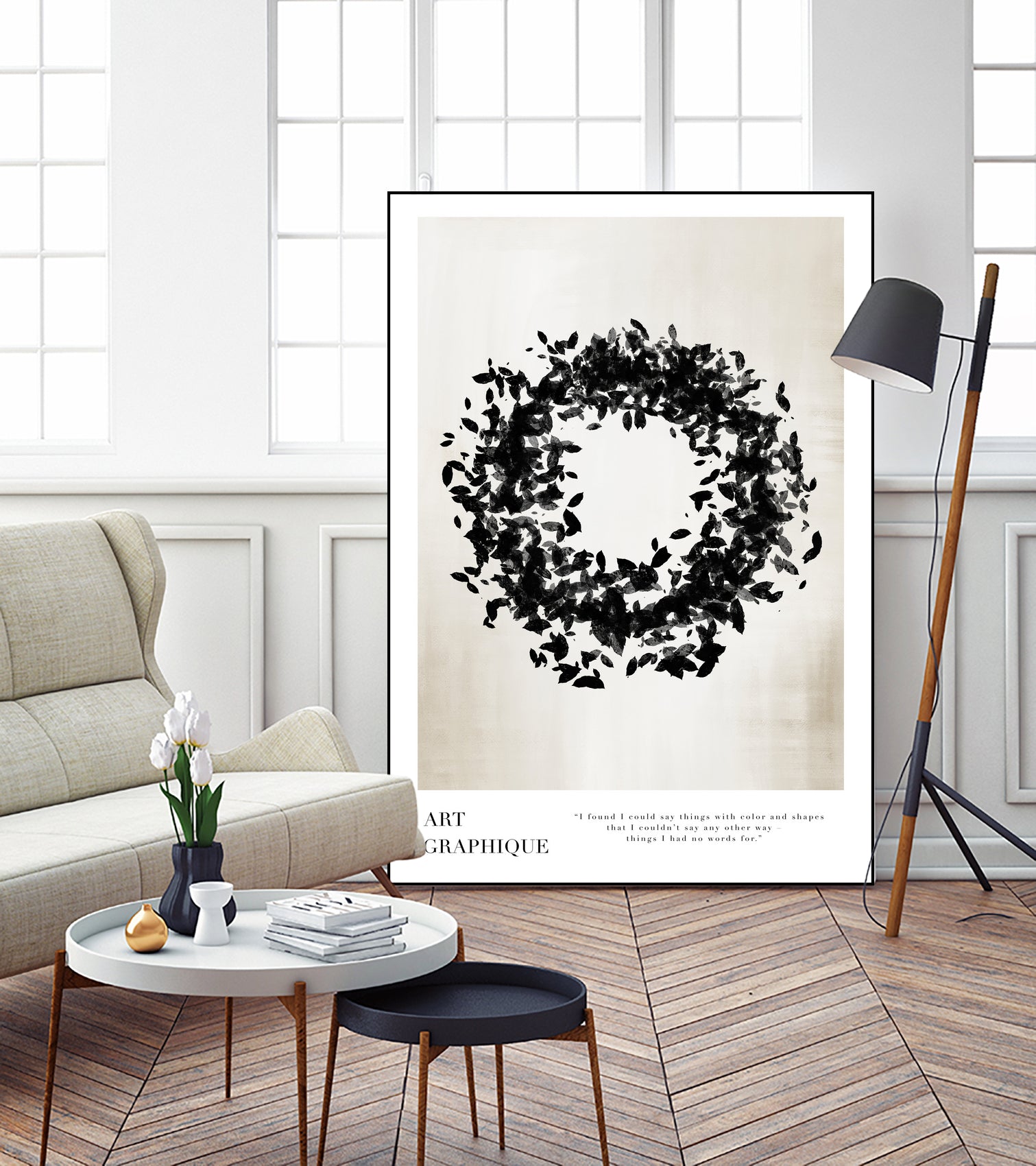 Organic Circle by M Studio on GIANT ART - beige