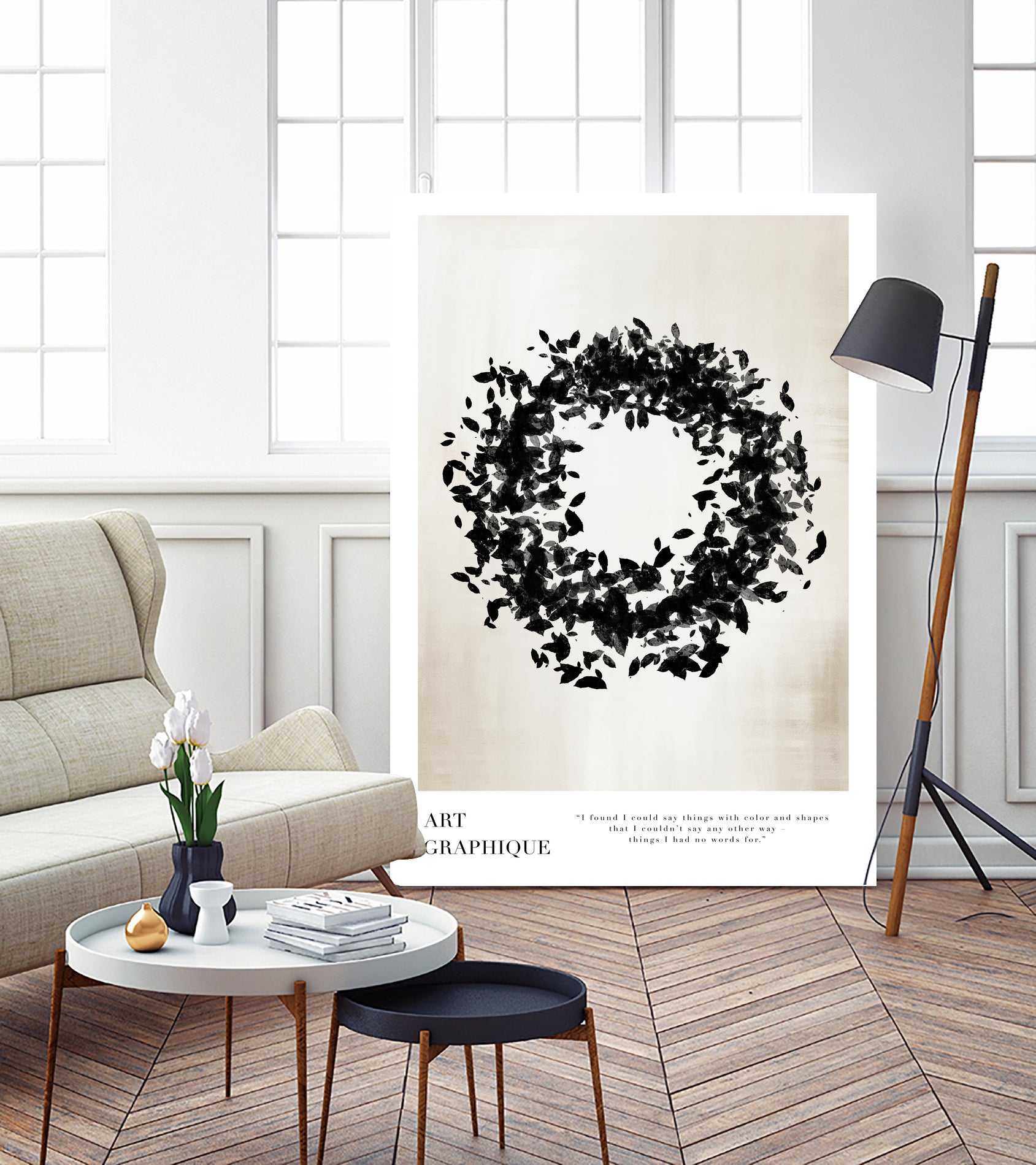 Organic Circle by M Studio on GIANT ART - beige