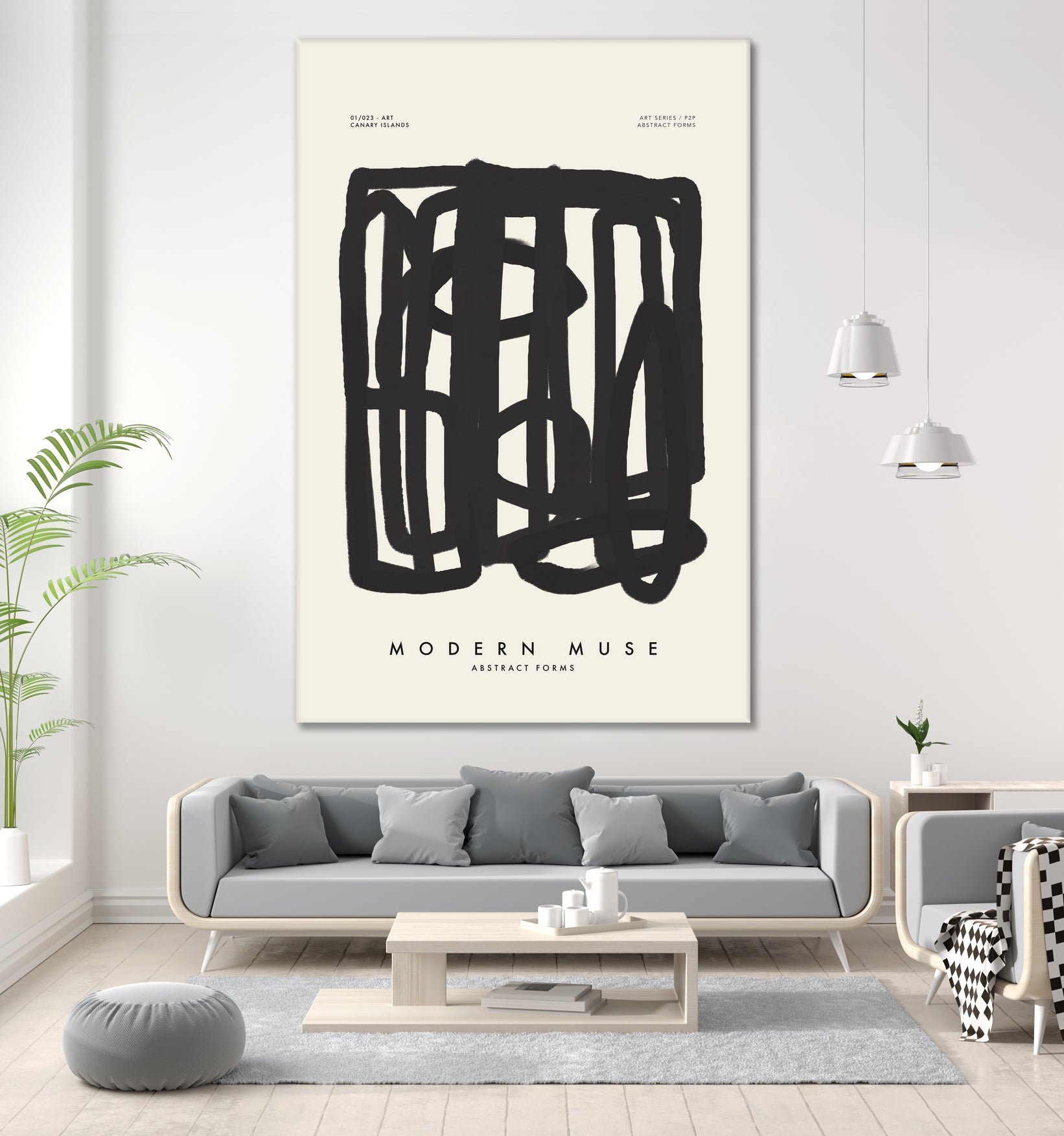 Modern Muse by M Studio on GIANT ART - beige mid century