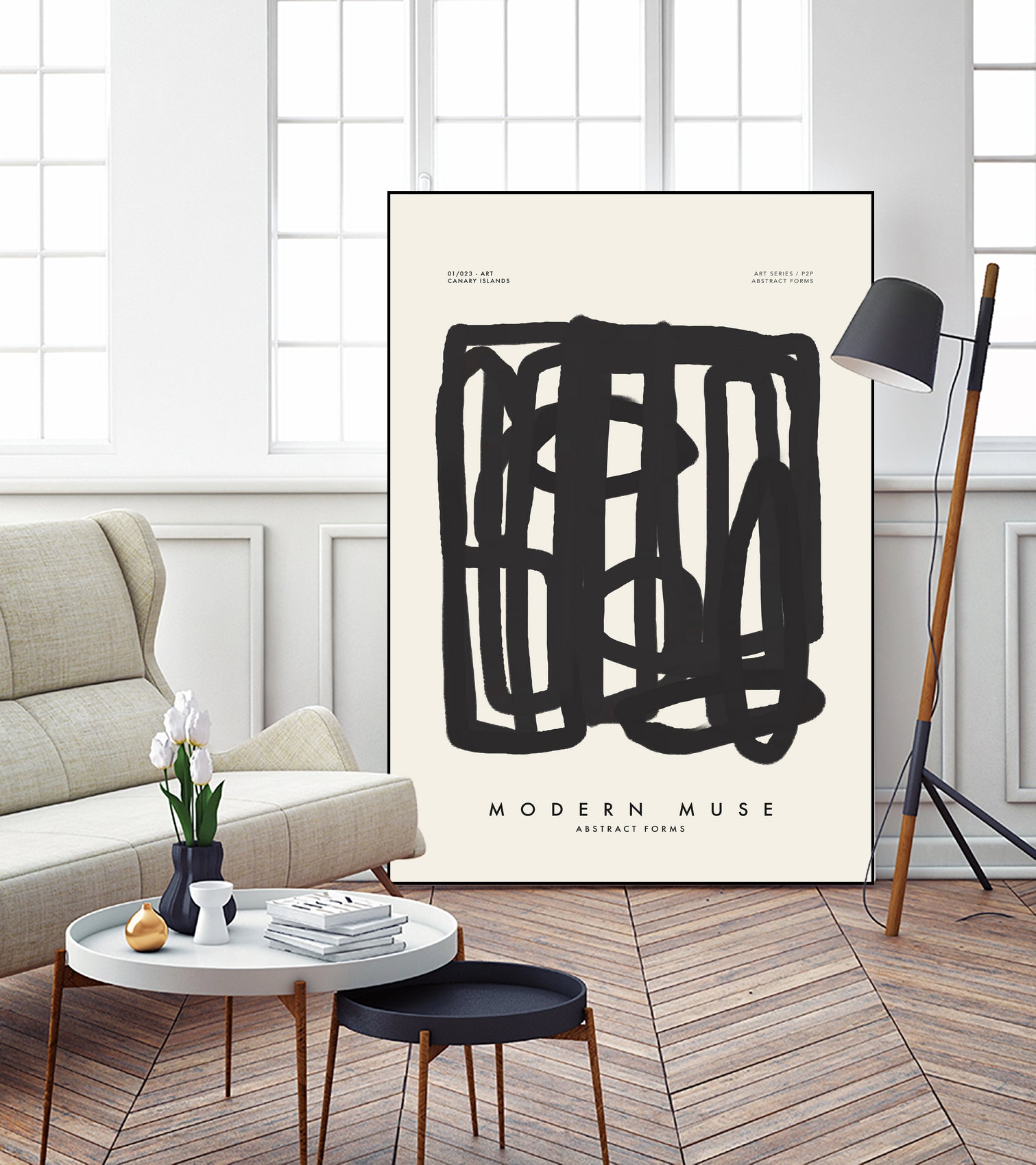 Modern Muse by M Studio on GIANT ART - beige mid century