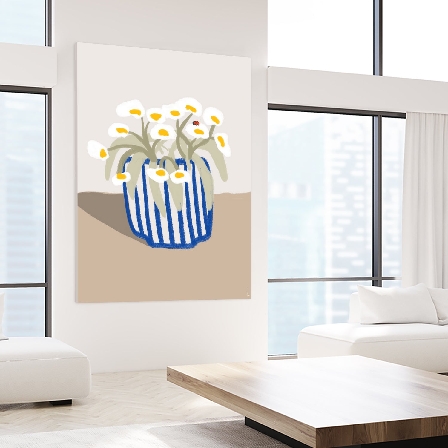 Vase printanier by M Studio on GIANT ART - blue floral flowers