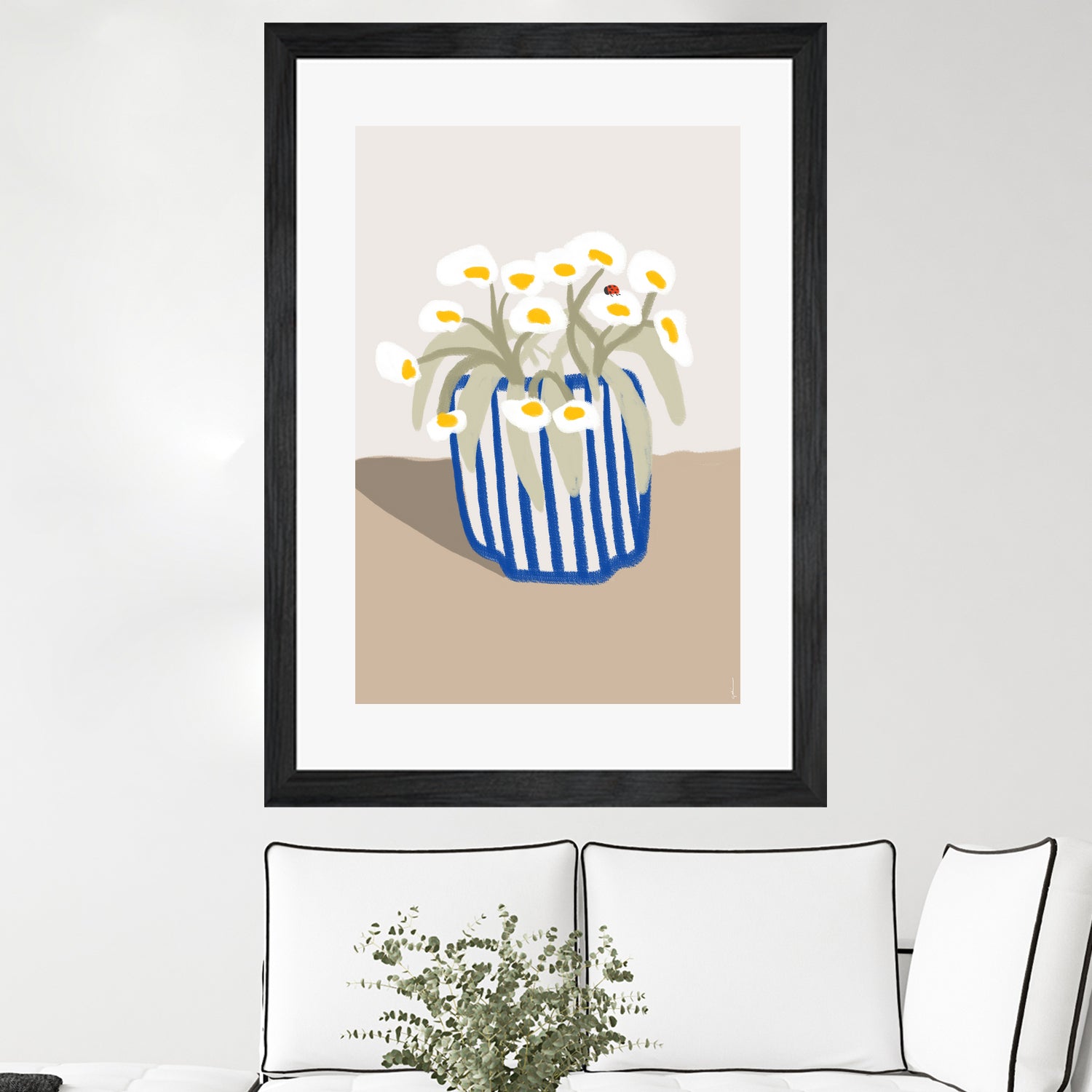 Vase printanier by M Studio on GIANT ART - blue floral flowers