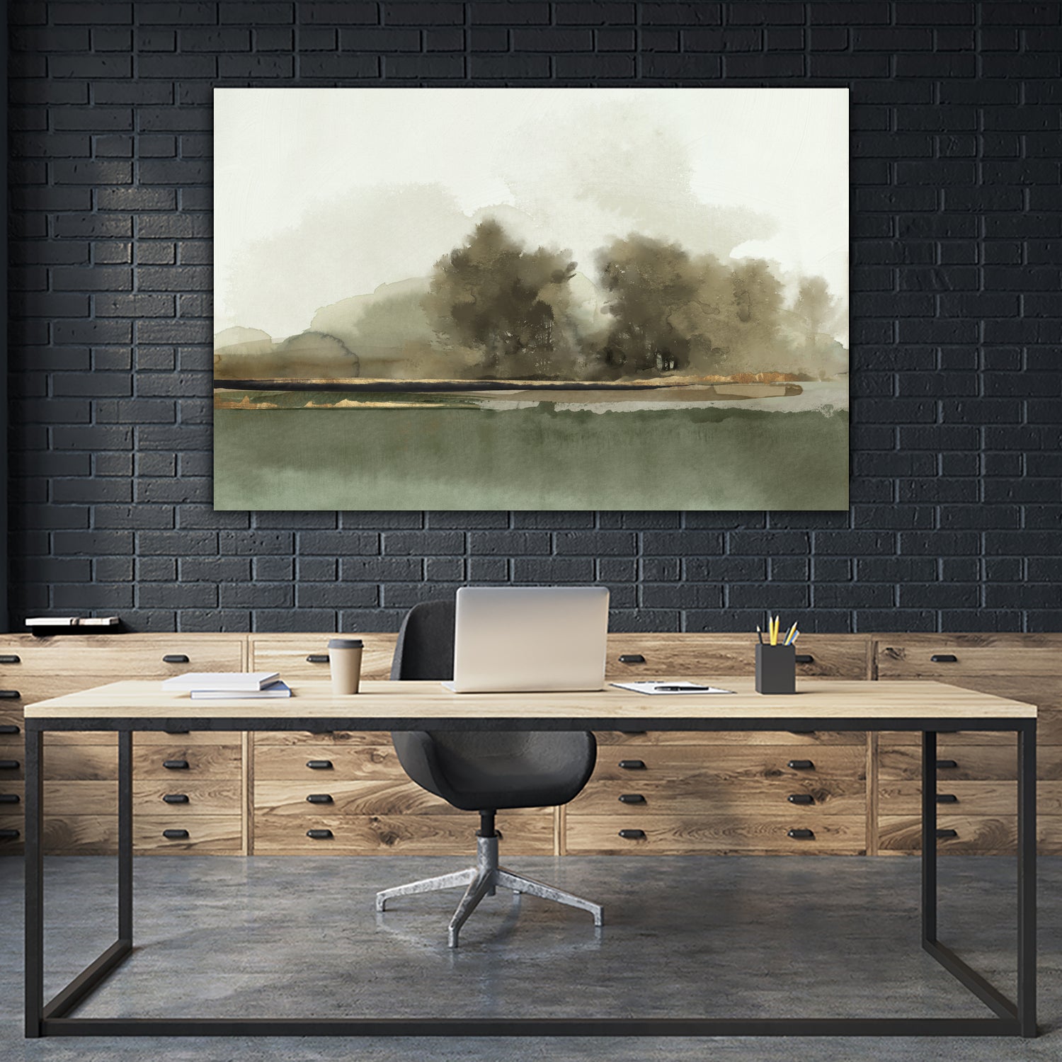 Forest Memories by Jacob Q on GIANT ART - gold landscape