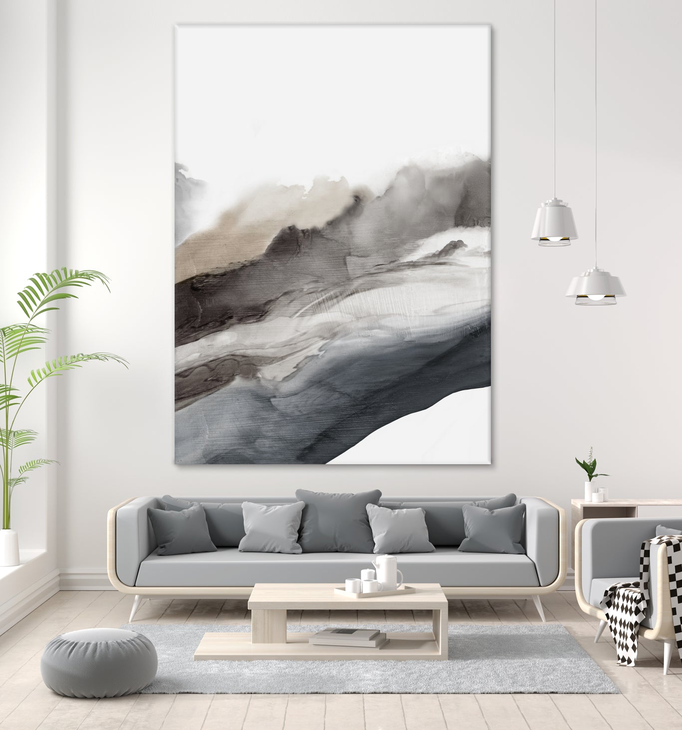 Serene Cascade II by PI Studio on GIANT ART - beige abstract