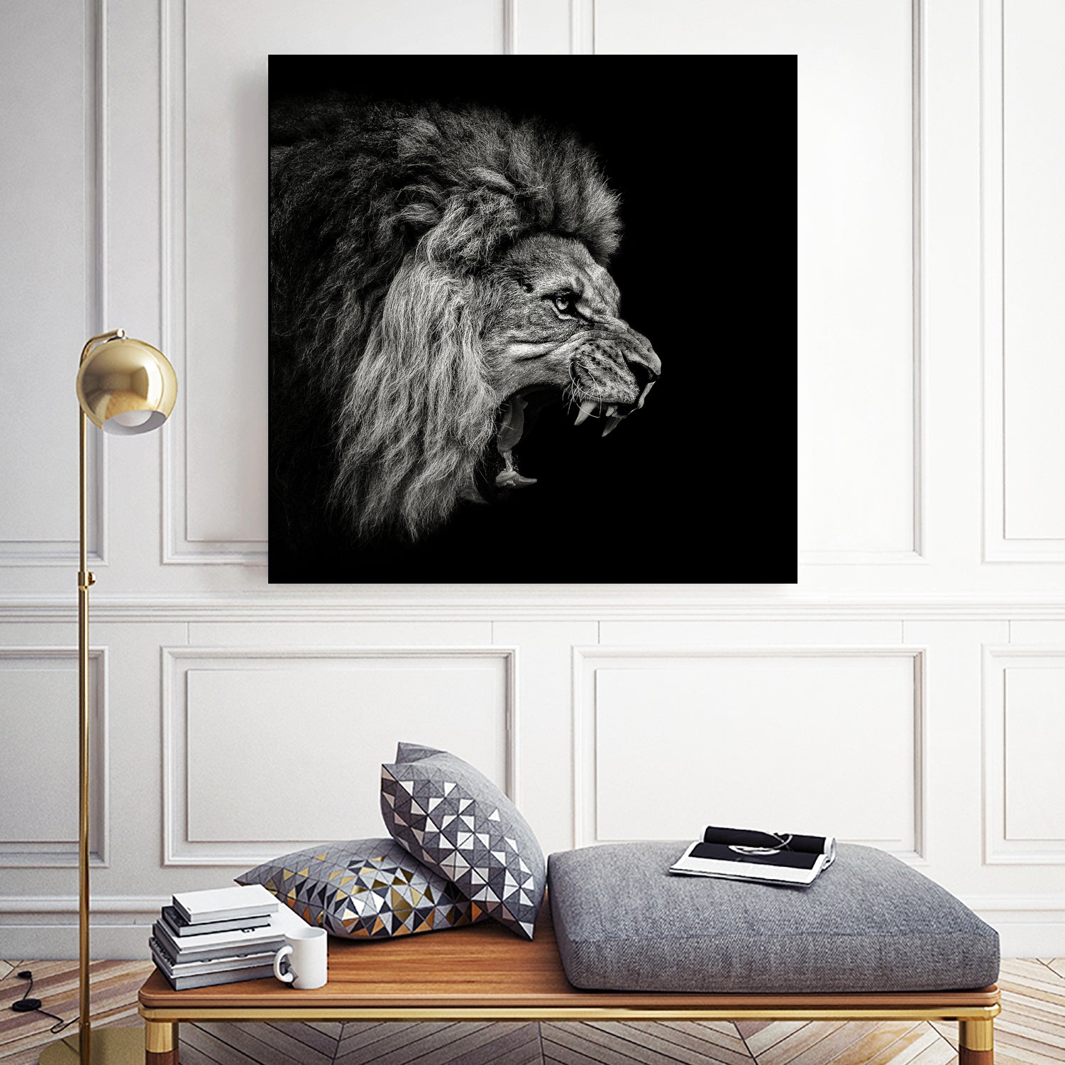 Roaring Lion #2 by Christian Meermann on GIANT ART - feline animal feline