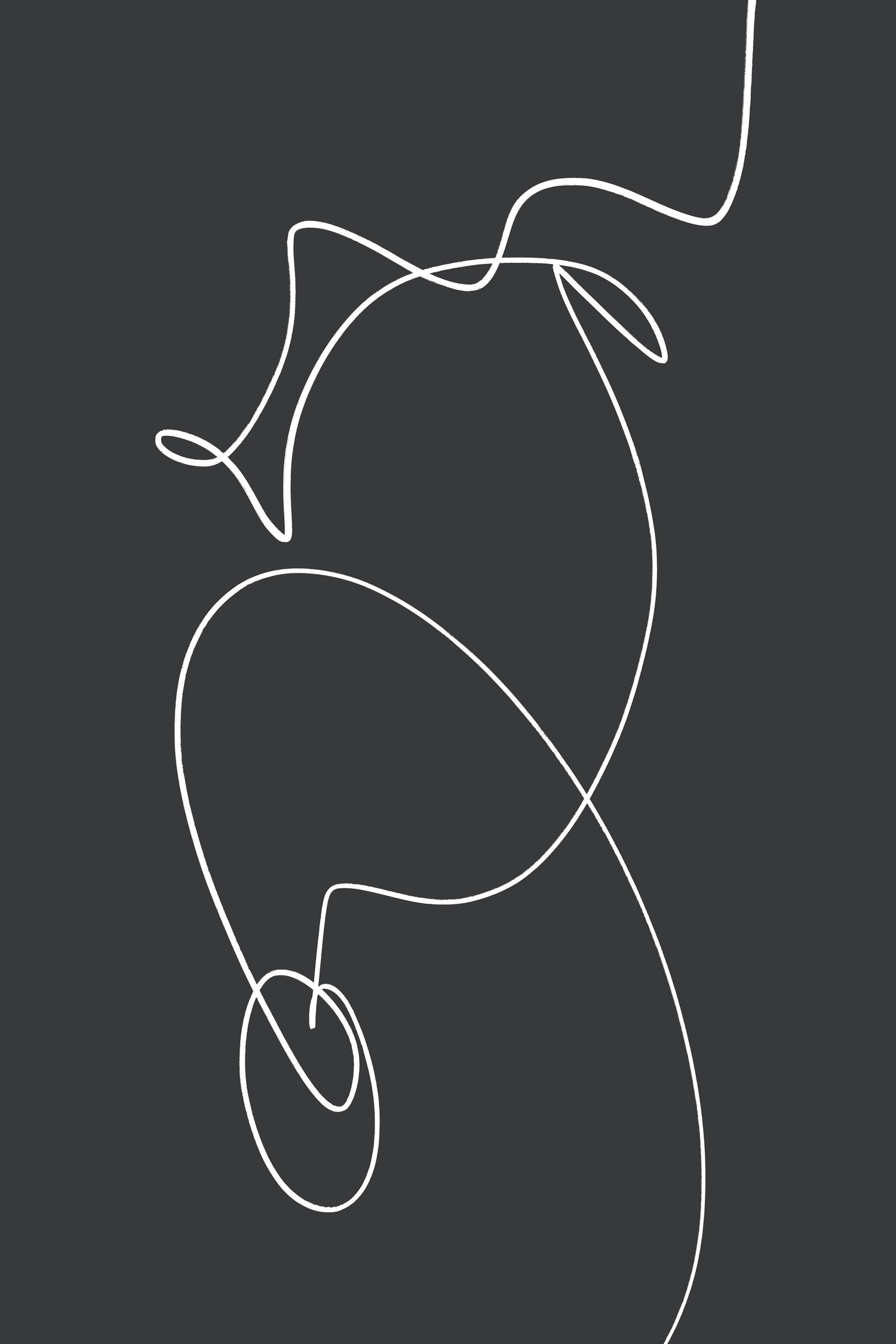 White Squiggle On A Dark Background by uplusmestudio on GIANT ART - line art abstract line art