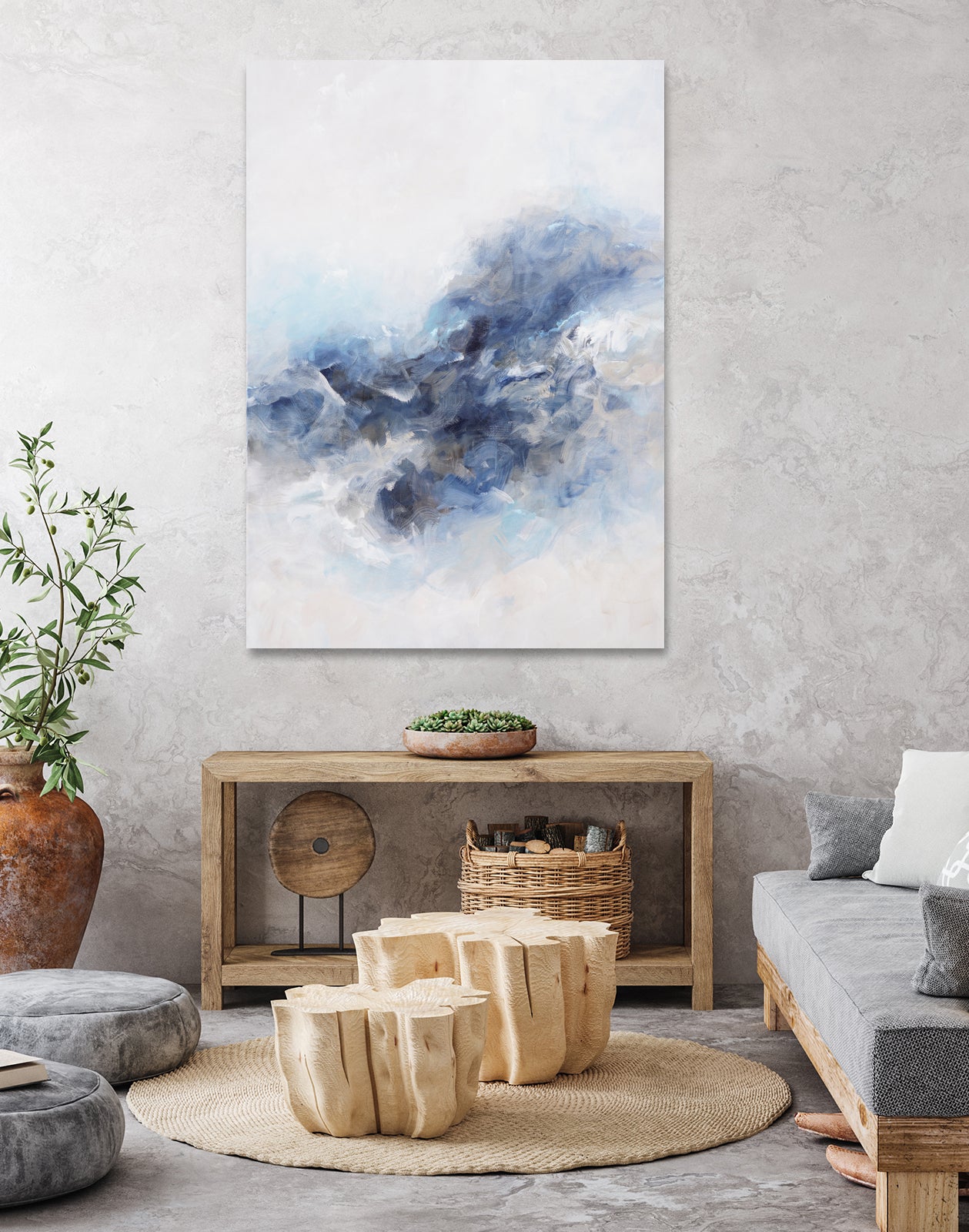 Expressionist Blue Abstract by Francoise Wattre on GIANT ART - paintings abstract art