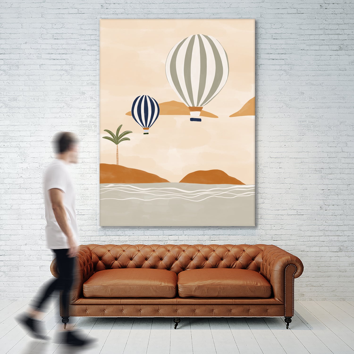 Airballoons In Dessert by Ivy on GIANT ART - illustration hot air balloon