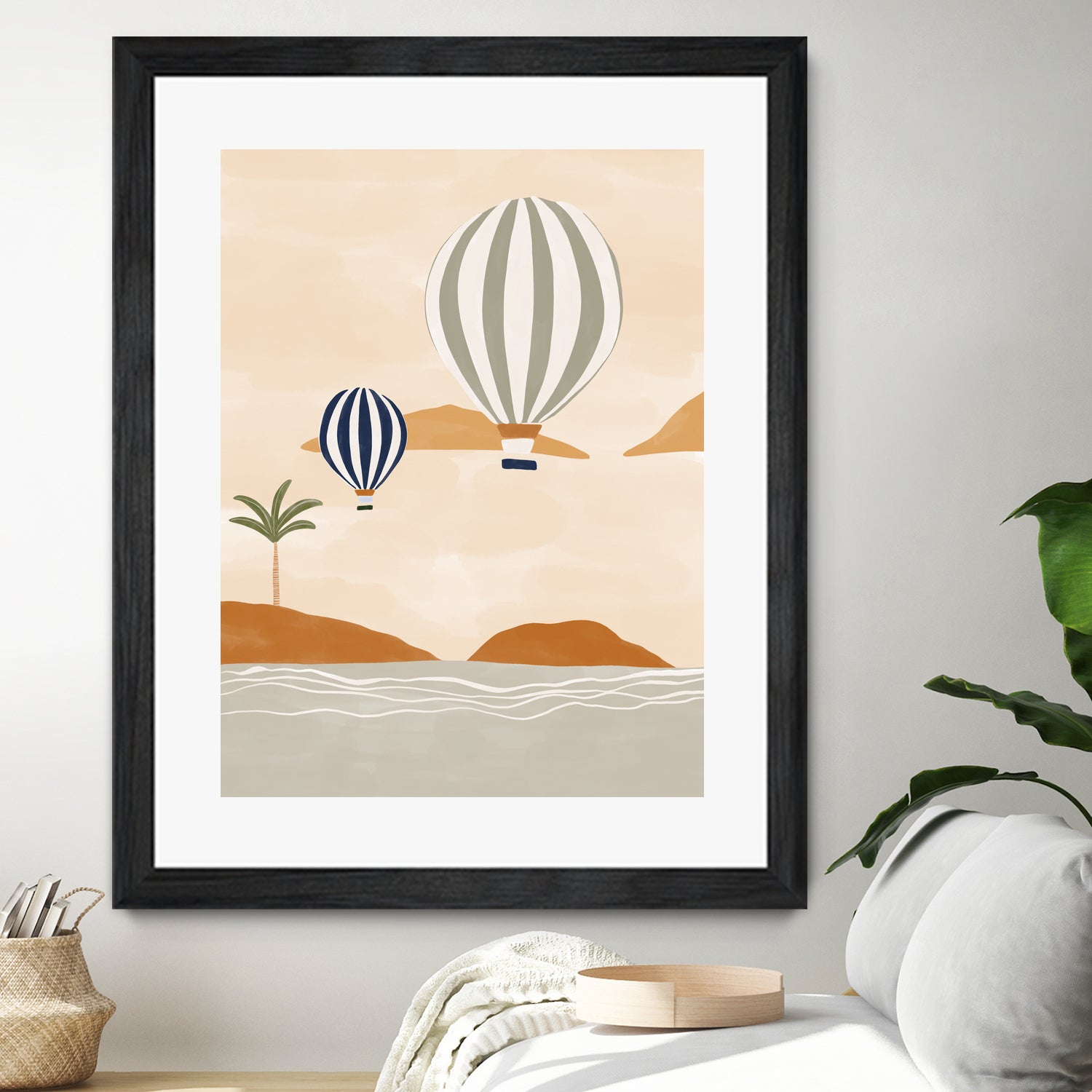 Airballoons In Dessert by Ivy on GIANT ART - illustration hot air balloon
