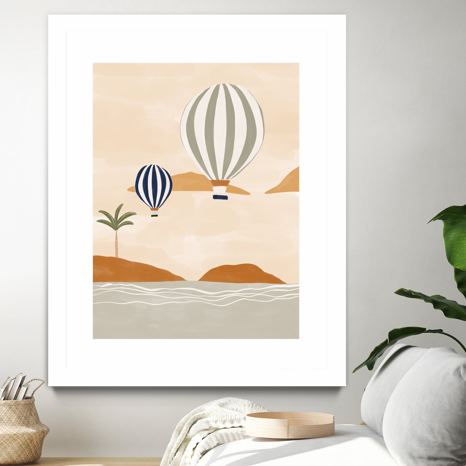 Airballoons In Dessert by Ivy on GIANT ART - illustration hot air balloon