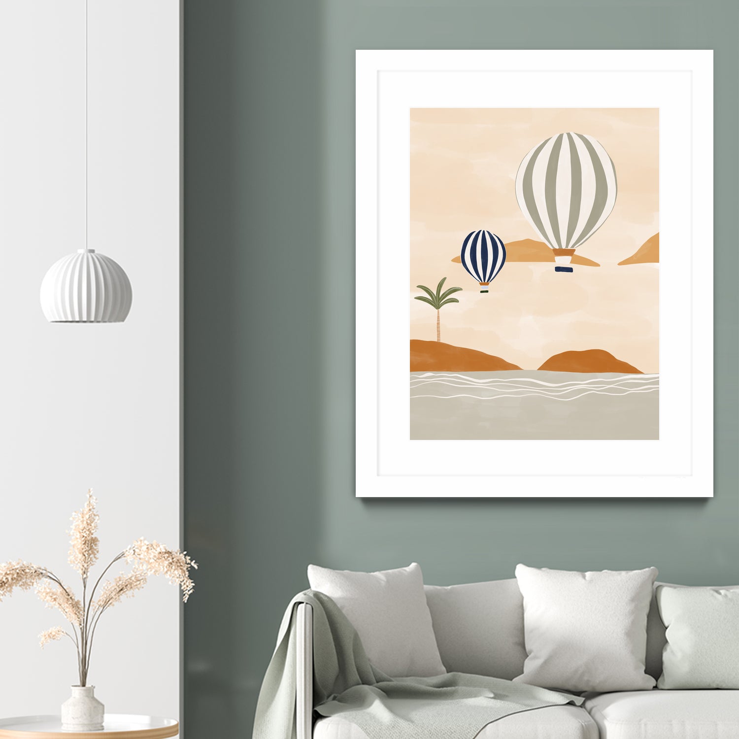 Airballoons In Dessert by Ivy on GIANT ART - illustration hot air balloon
