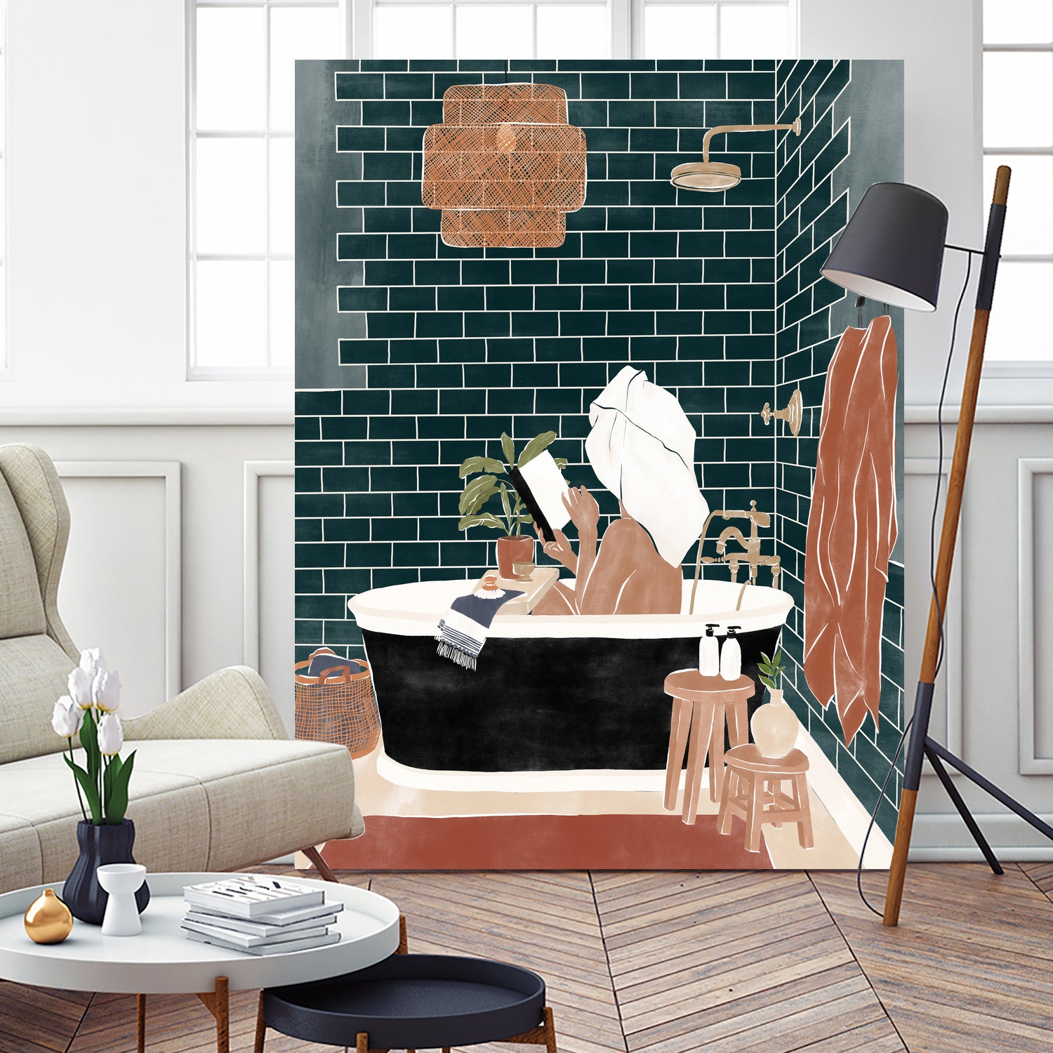 Bathroom Babe by Ivy Green Illustrations on GIANT ART - home illustration home