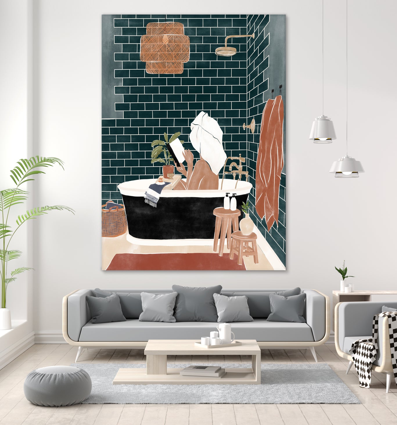 Bathroom Babe by Ivy Green Illustrations on GIANT ART - home illustration home