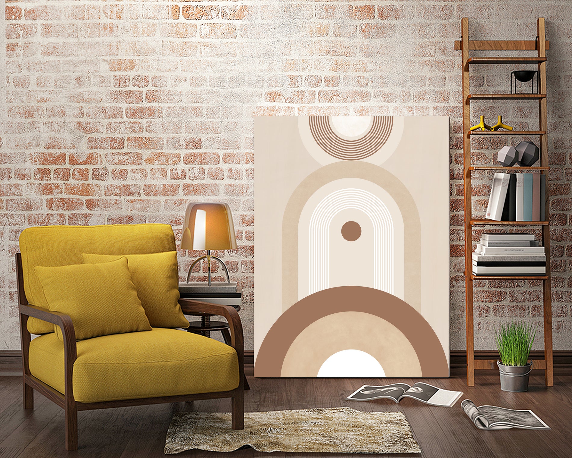 Beige Mid Century Poster by Elena Ristova on GIANT ART - abstract abstract