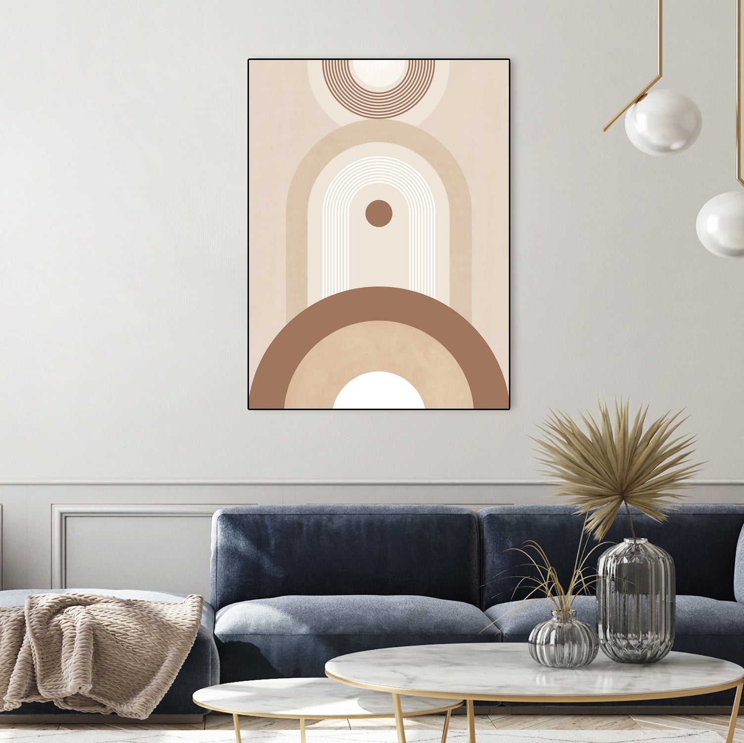 Beige Mid Century Poster by Elena Ristova on GIANT ART - abstract abstract