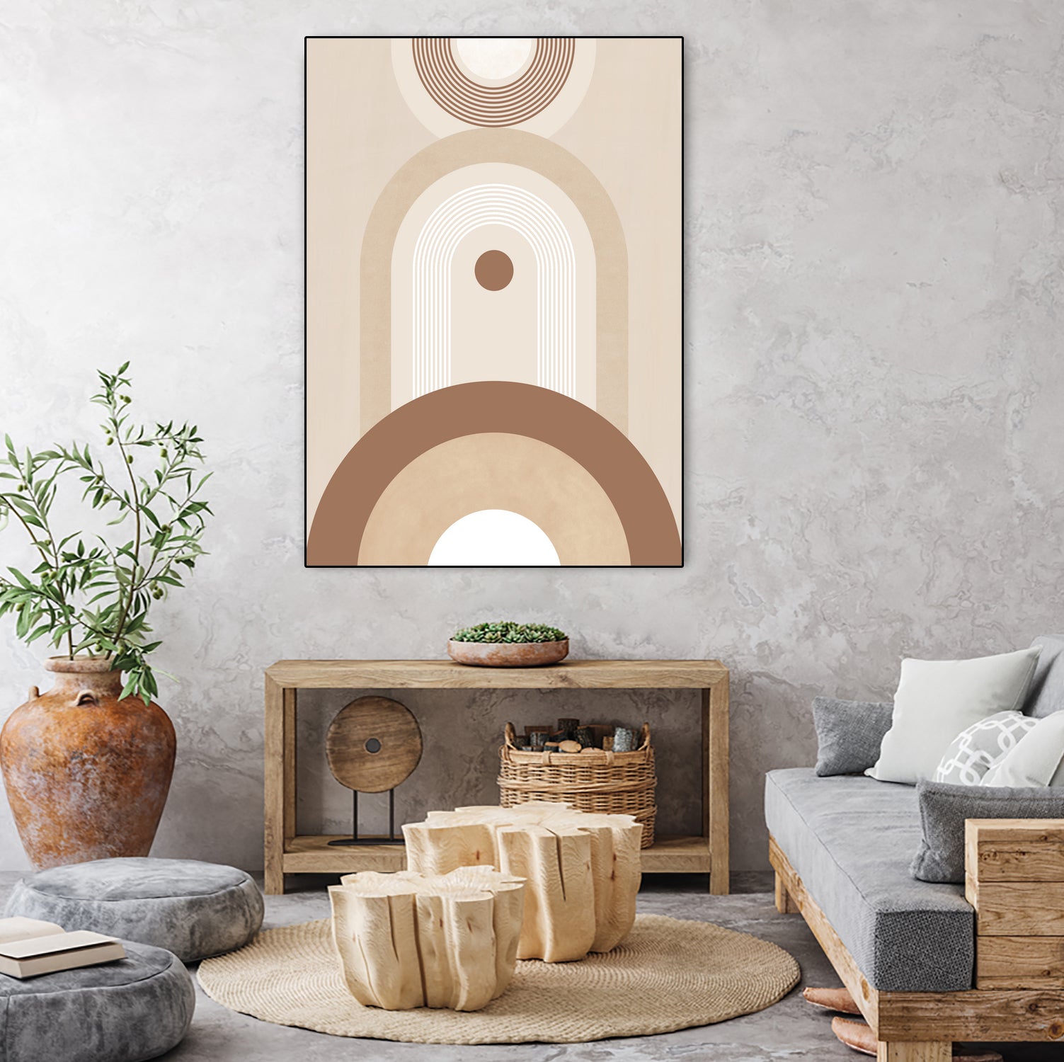 Beige Mid Century Poster by Elena Ristova on GIANT ART - abstract abstract