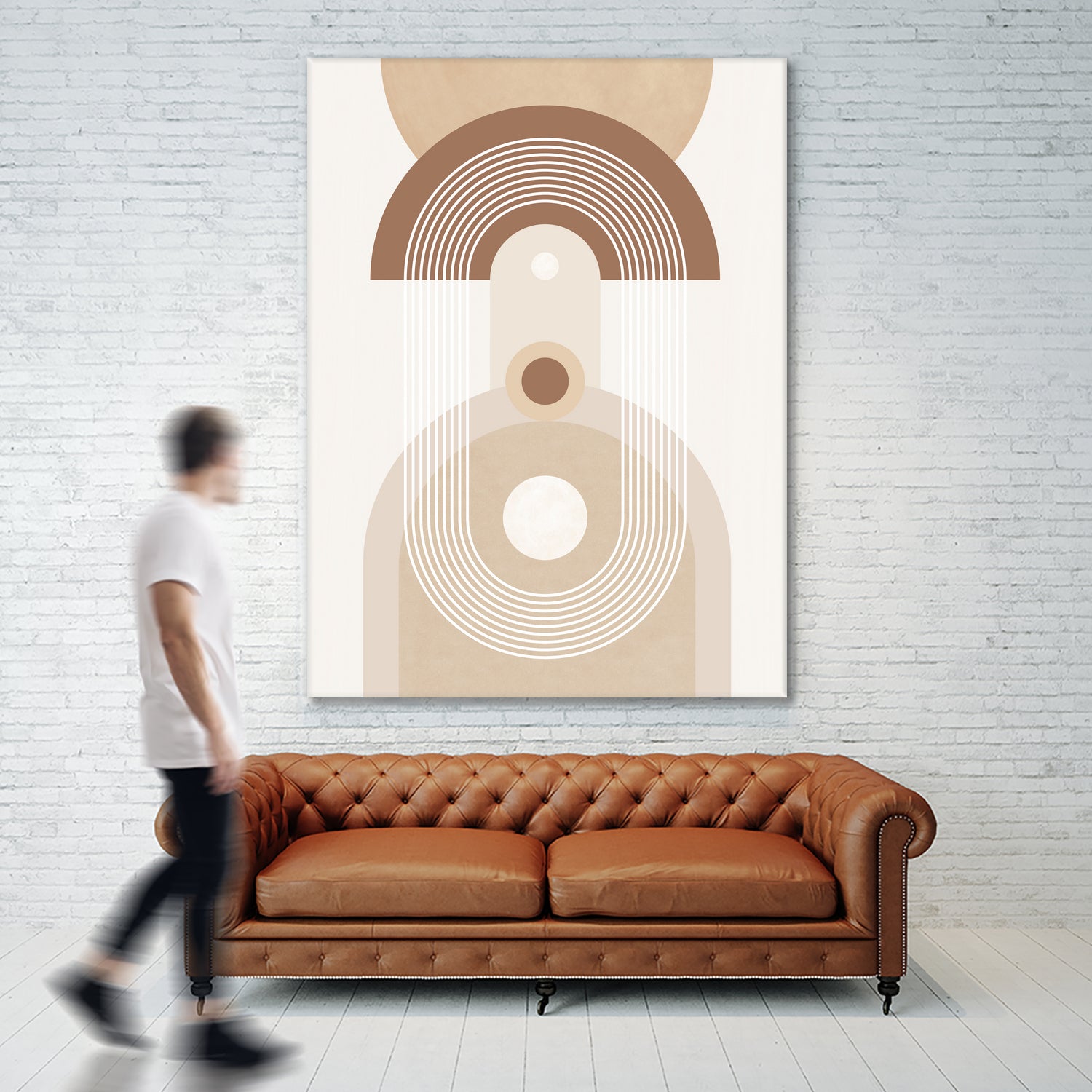 Beige Mid Century Poster by Elena Ristova on GIANT ART - abstract abstract