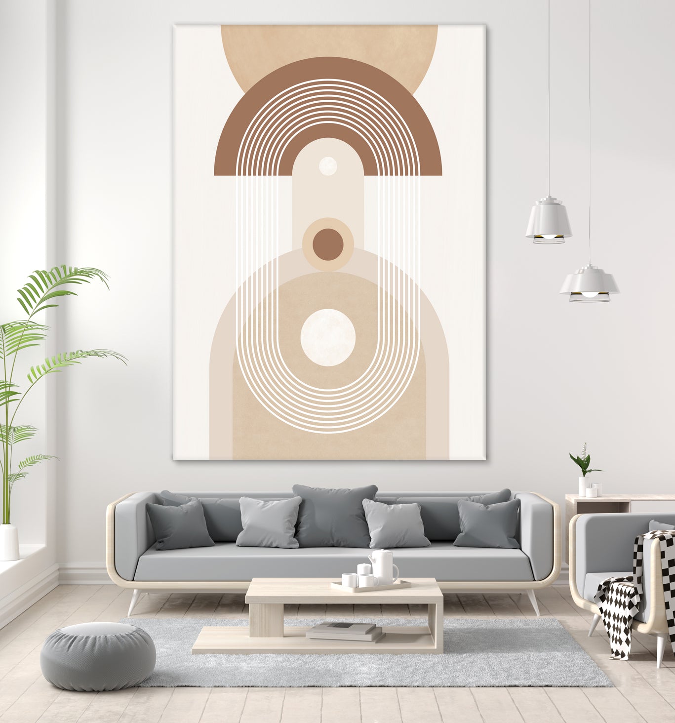 Beige Mid Century Poster by Elena Ristova on GIANT ART - abstract abstract
