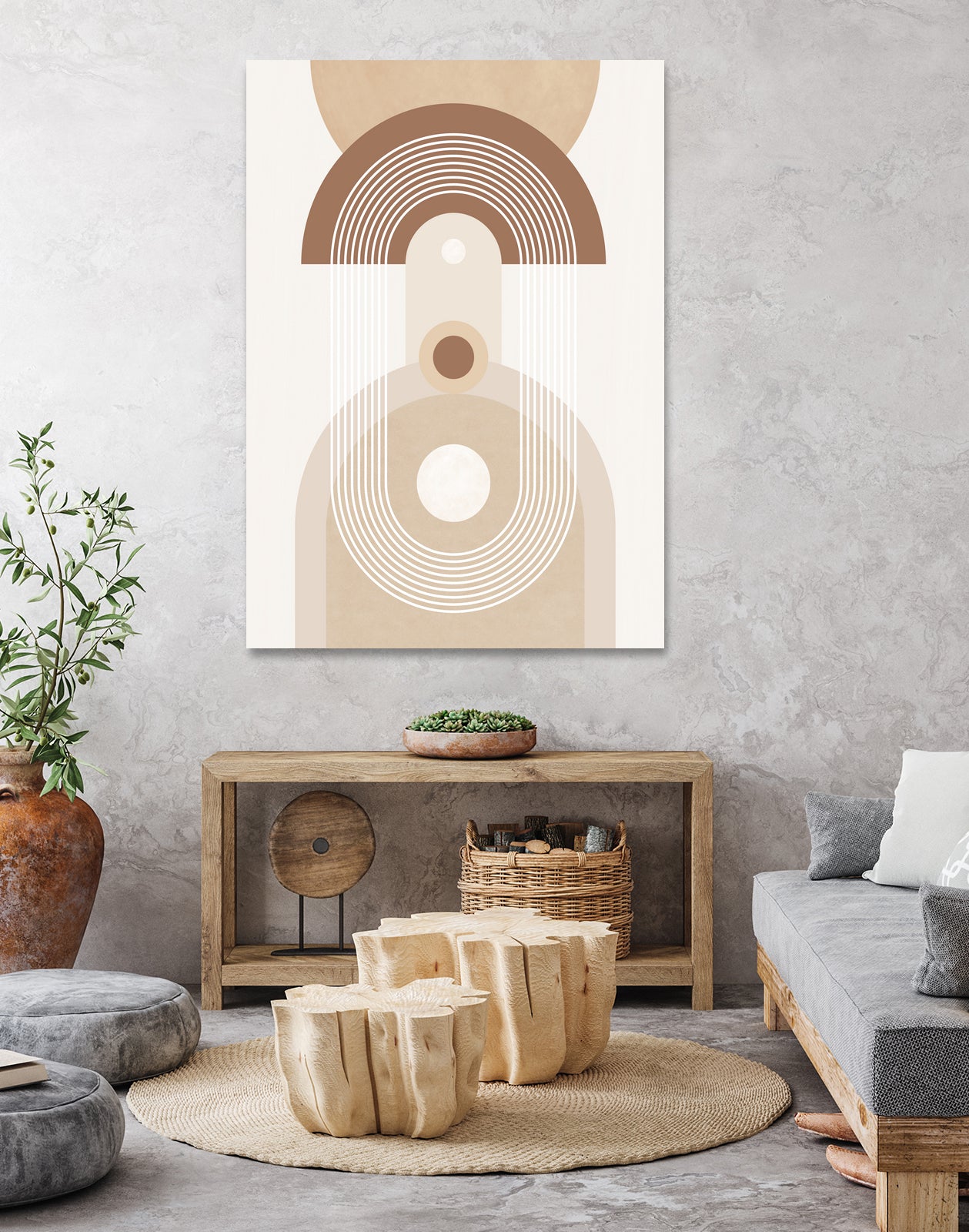 Beige Mid Century Poster by Elena Ristova on GIANT ART - abstract abstract