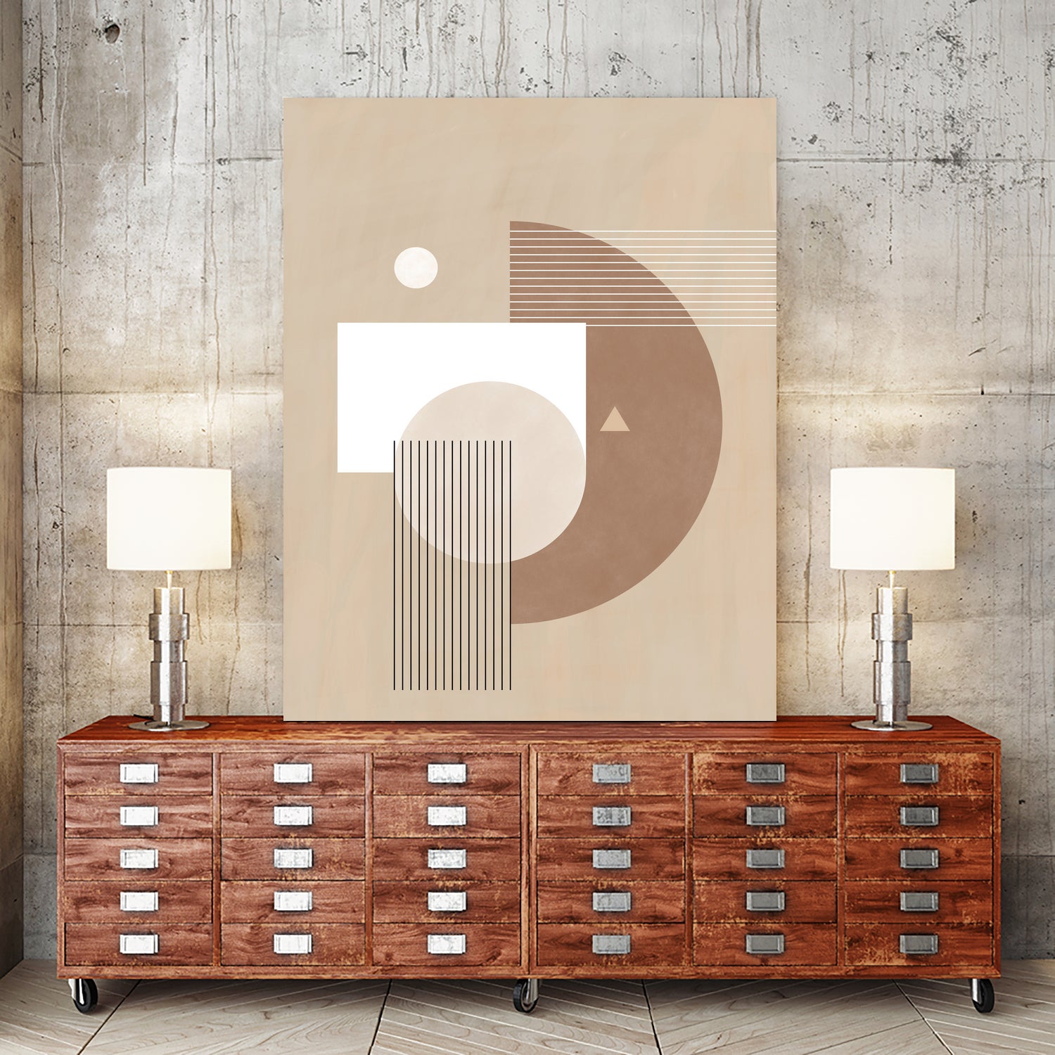Neutral Semicircles Poster by Elena Ristova on GIANT ART - abstract abstract