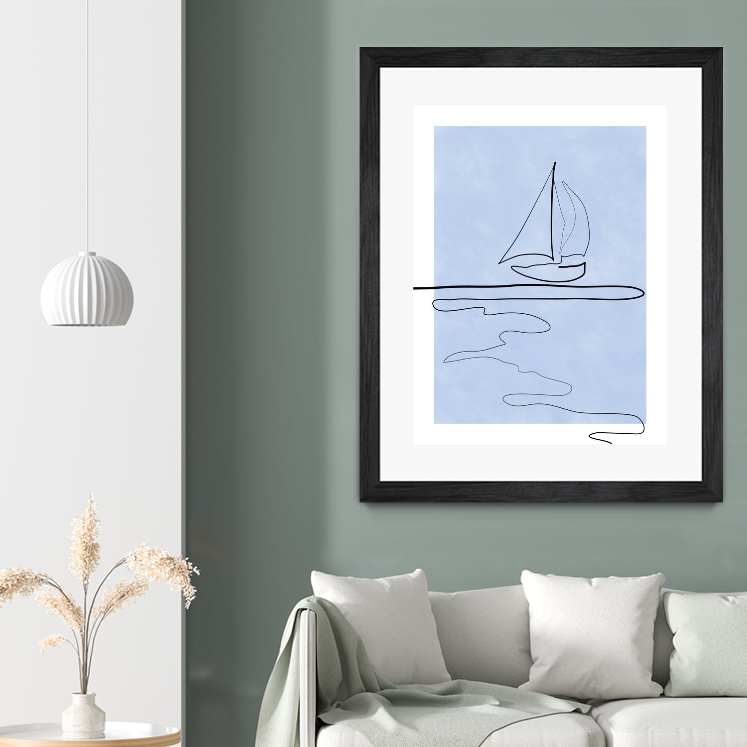 Sail Line Serenity by Elena Ristova on GIANT ART - abstract minimalist line art