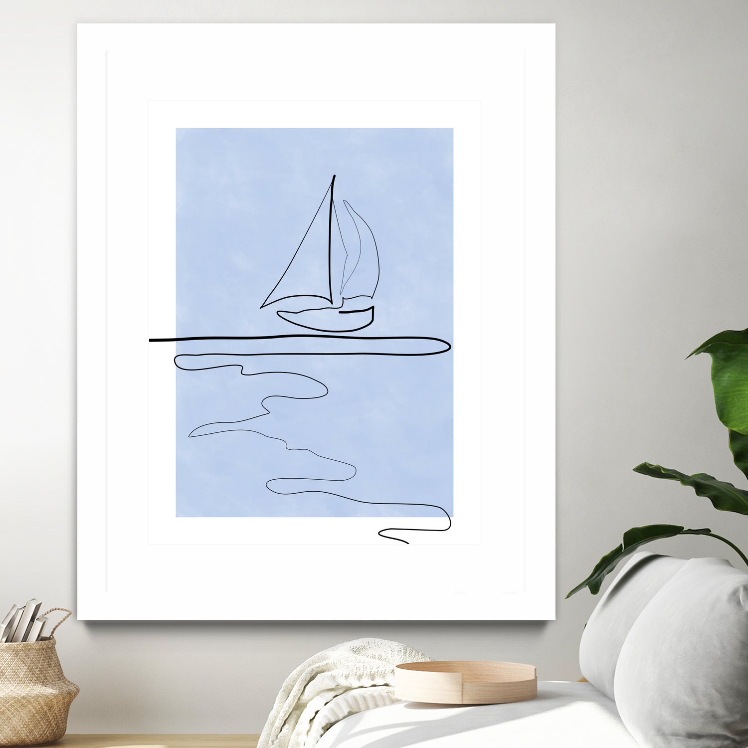 Sail Line Serenity by Elena Ristova on GIANT ART - abstract minimalist line art