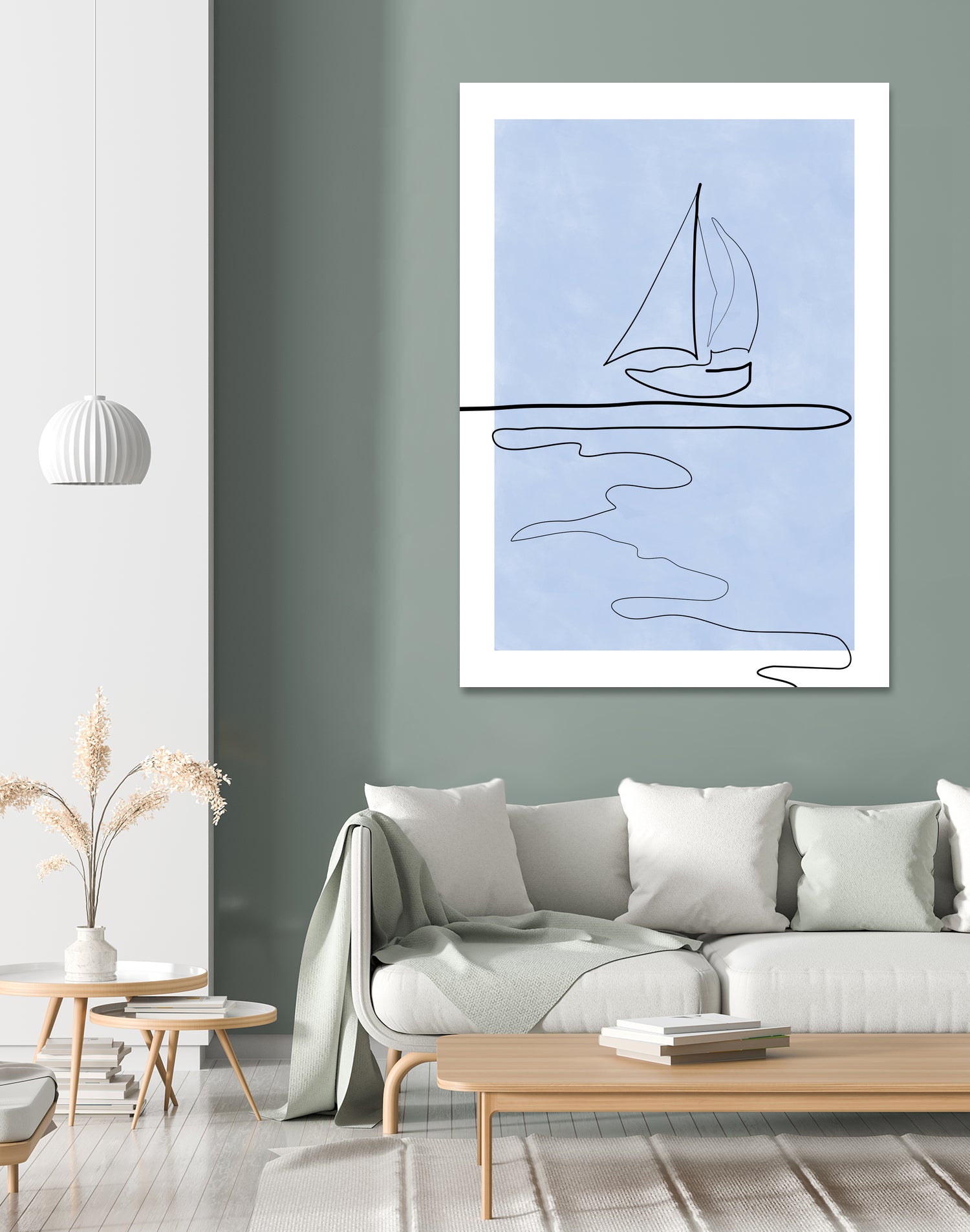 Sail Line Serenity by Elena Ristova on GIANT ART - abstract minimalist line art