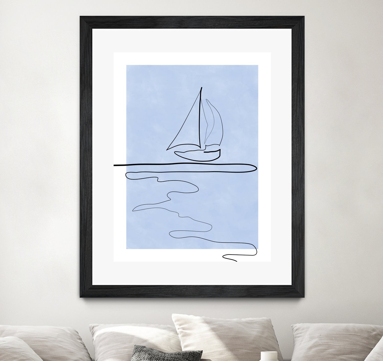 Sail Line Serenity by Elena Ristova on GIANT ART - abstract minimalist line art