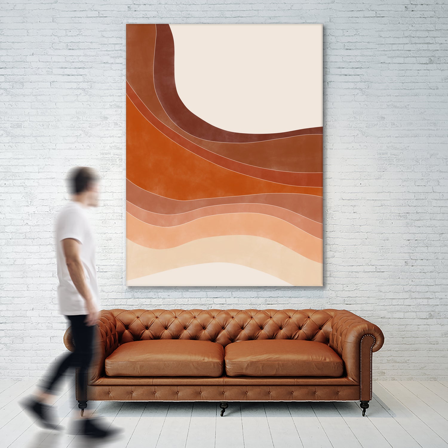 Layered Bands In Earthy Tones by Elena Ristova on GIANT ART - abstract abstract