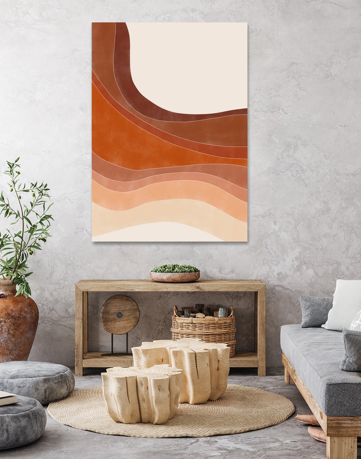 Layered Bands In Earthy Tones by Elena Ristova on GIANT ART - abstract abstract