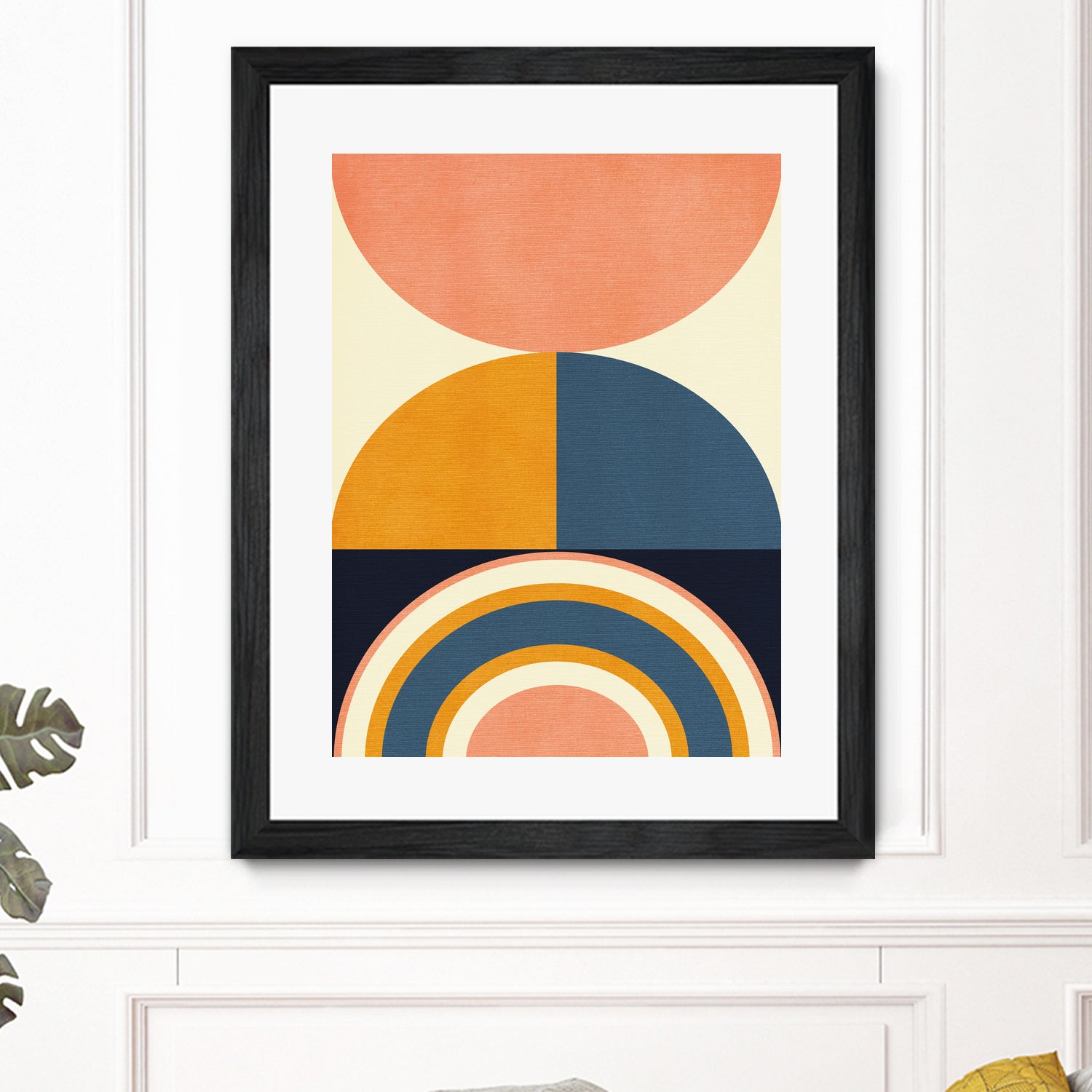 Rainbow Plus Shapes Blue Mustard10 by Ana Rut Bre on GIANT ART - abstract abstract