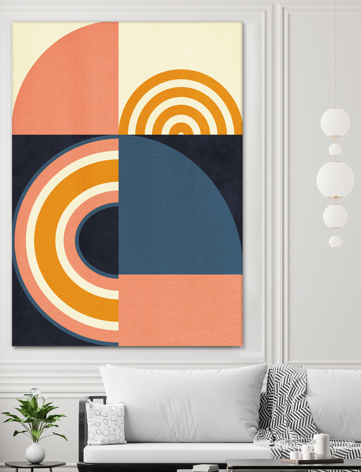 Rainbow Plus Shapes Blue Mustard9 by Ana Rut Bre on GIANT ART - abstract abstract