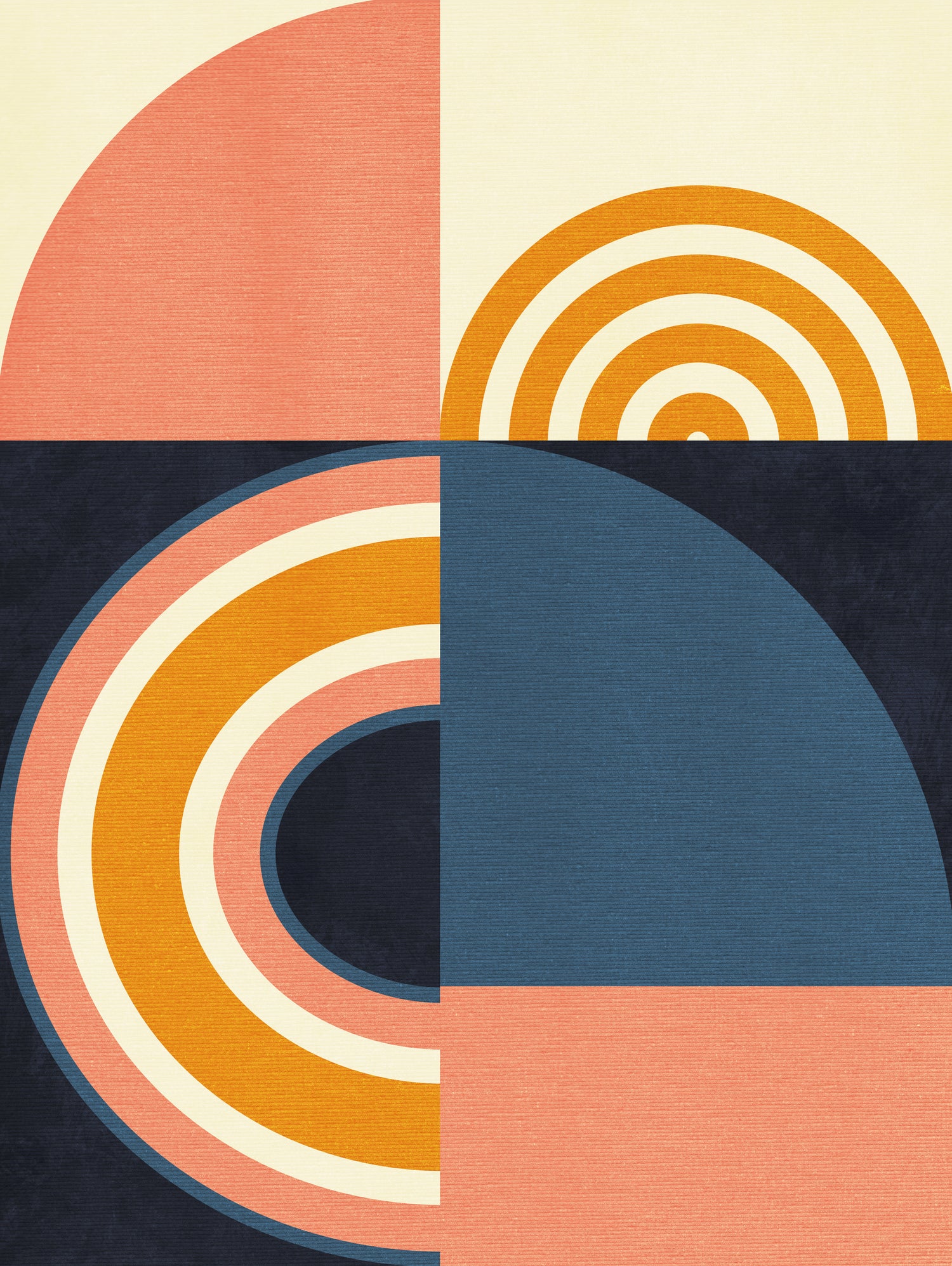 Rainbow Plus Shapes Blue Mustard9 by Ana Rut Bre on GIANT ART - abstract abstract