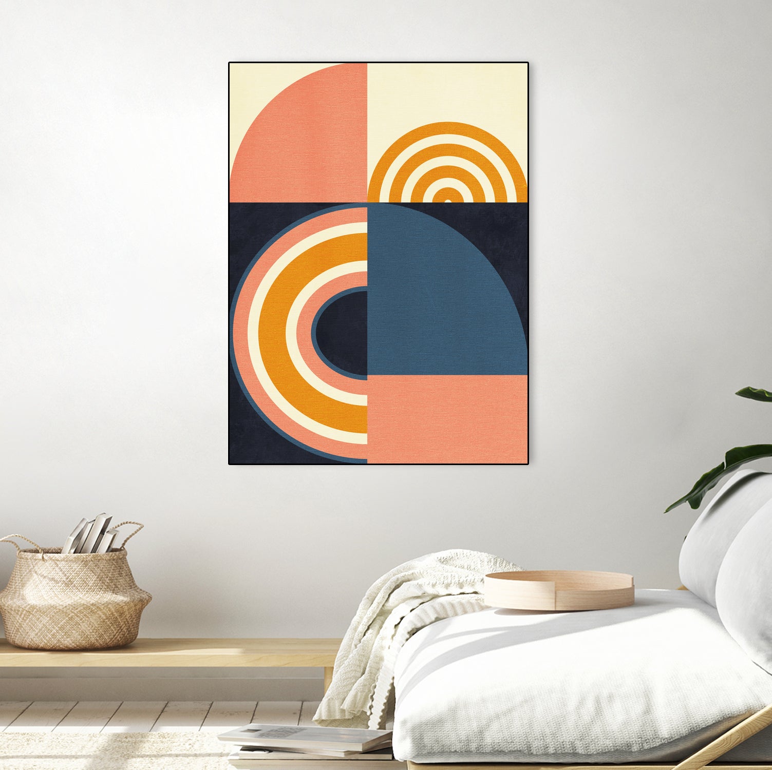 Rainbow Plus Shapes Blue Mustard9 by Ana Rut Bre on GIANT ART - abstract abstract