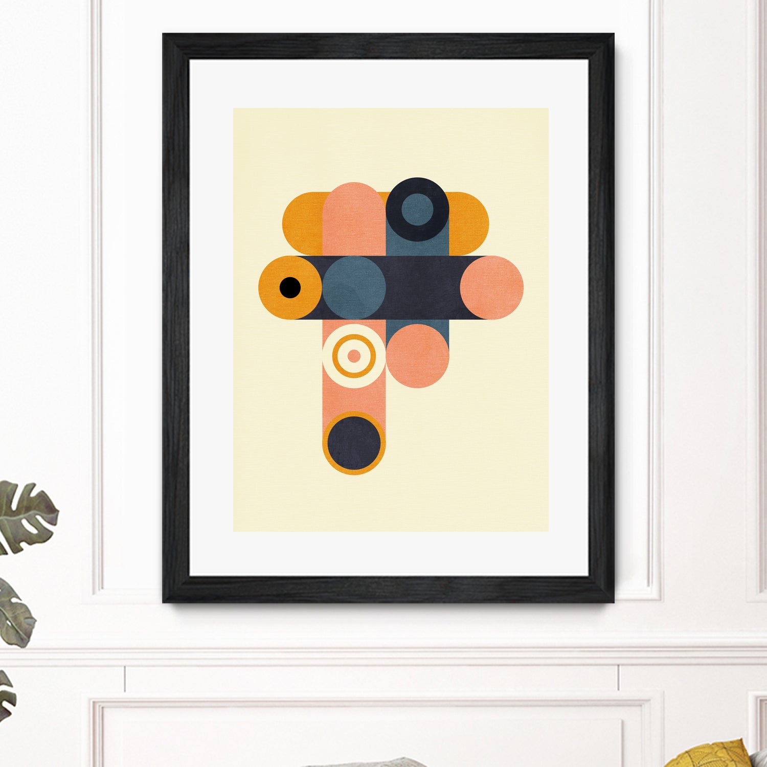 Rainbow Plus Shapes Blue Mustard8 by Ana Rut Bre on GIANT ART - abstract abstract