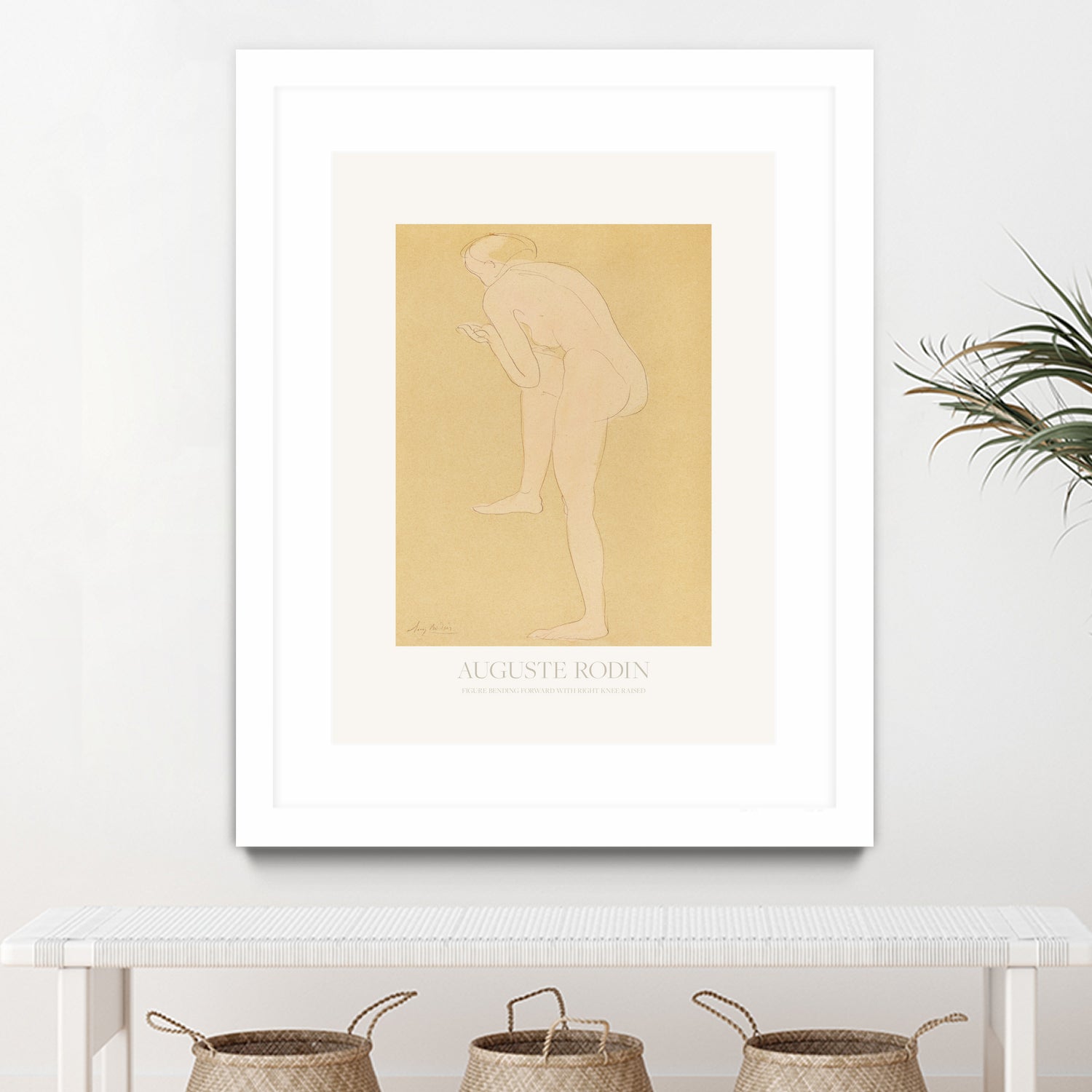Figure Bending Forward With Right Knee Raised by Auguste Rodin on GIANT ART - auguste rodin figurative auguste rodin