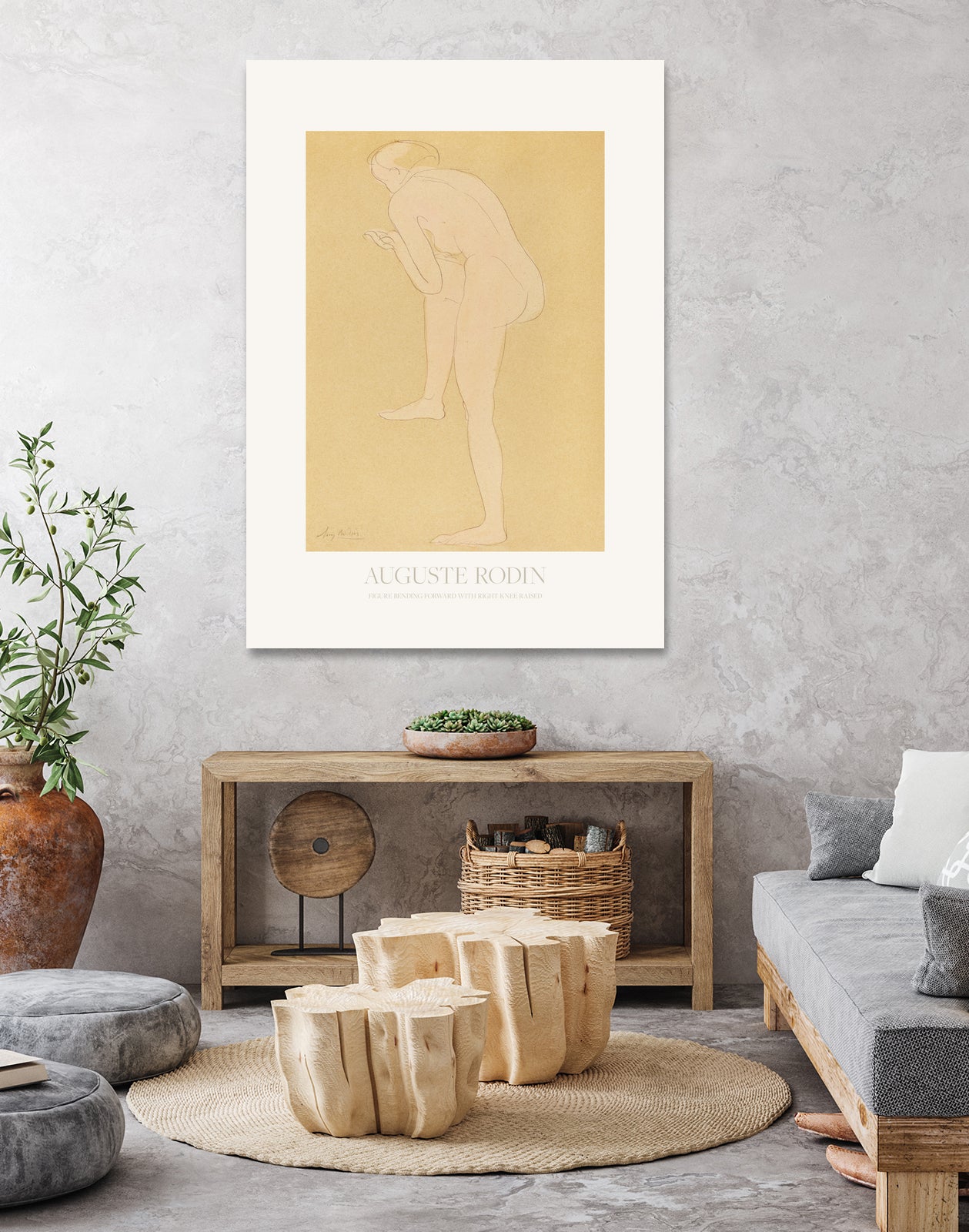 Figure Bending Forward With Right Knee Raised by Auguste Rodin on GIANT ART - auguste rodin figurative auguste rodin