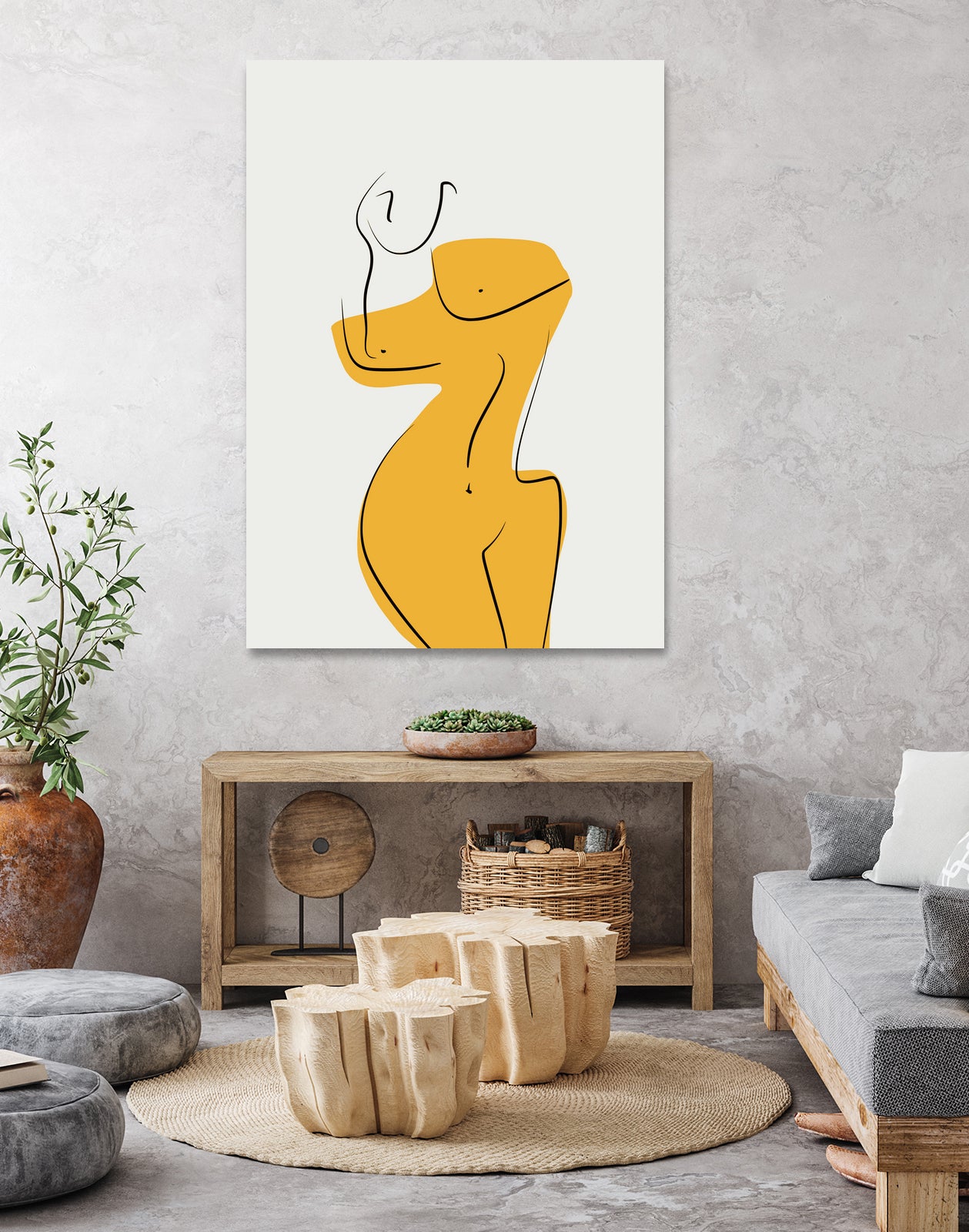 Elegant Female Nude Silhouette by Little Dean on GIANT ART - line art minimalist art