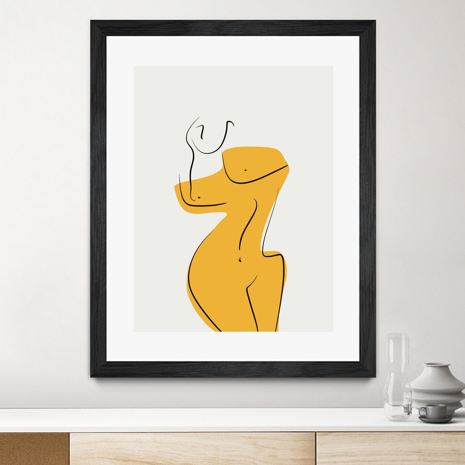 Elegant Female Nude Silhouette by Little Dean on GIANT ART - line art minimalist art