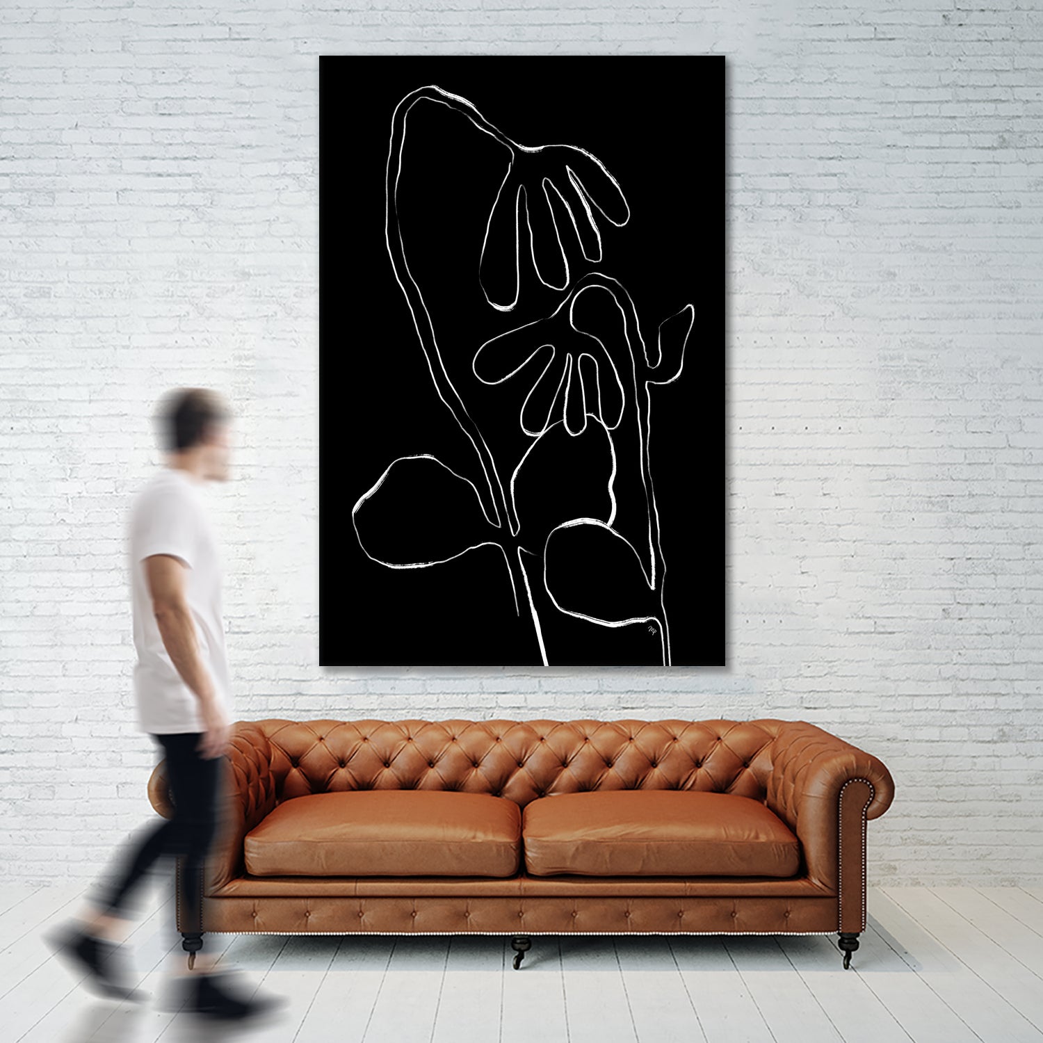 Flower and Leaves Sketch by Martina on GIANT ART - flowers and plants monochrome art