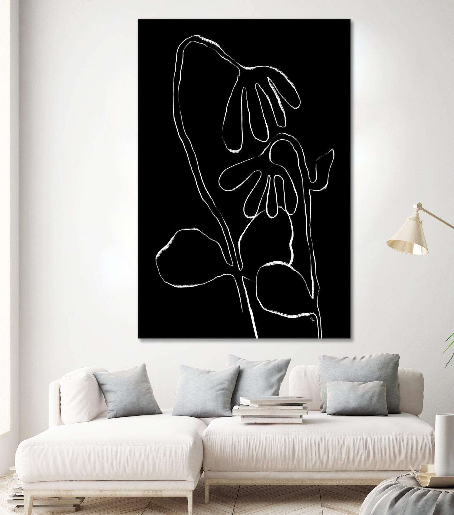 Flower and Leaves Sketch by Martina on GIANT ART - flowers and plants monochrome art