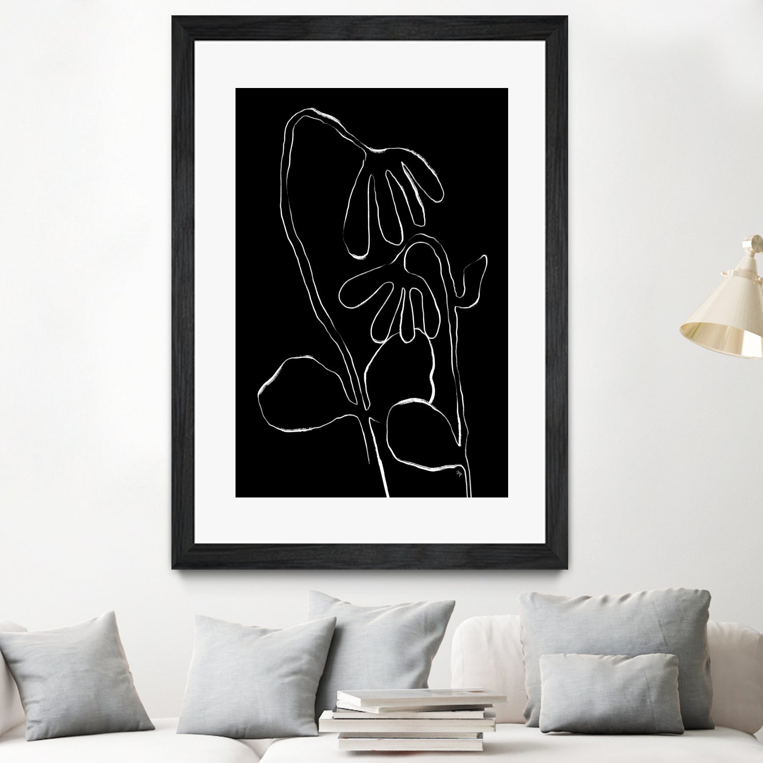 Flower and Leaves Sketch by Martina on GIANT ART - flowers and plants monochrome art