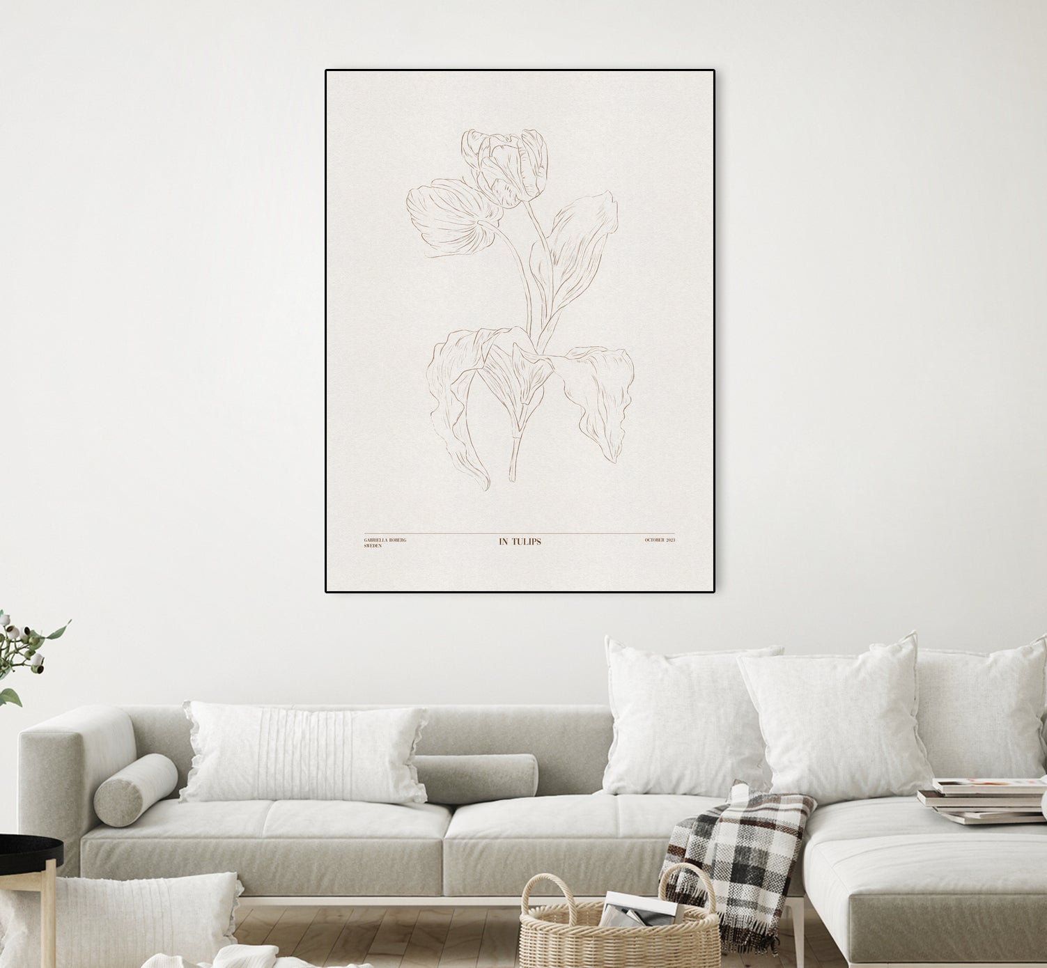 In Tulips (brown) by Gabriella Roberg on GIANT ART - line art gabriella roberg