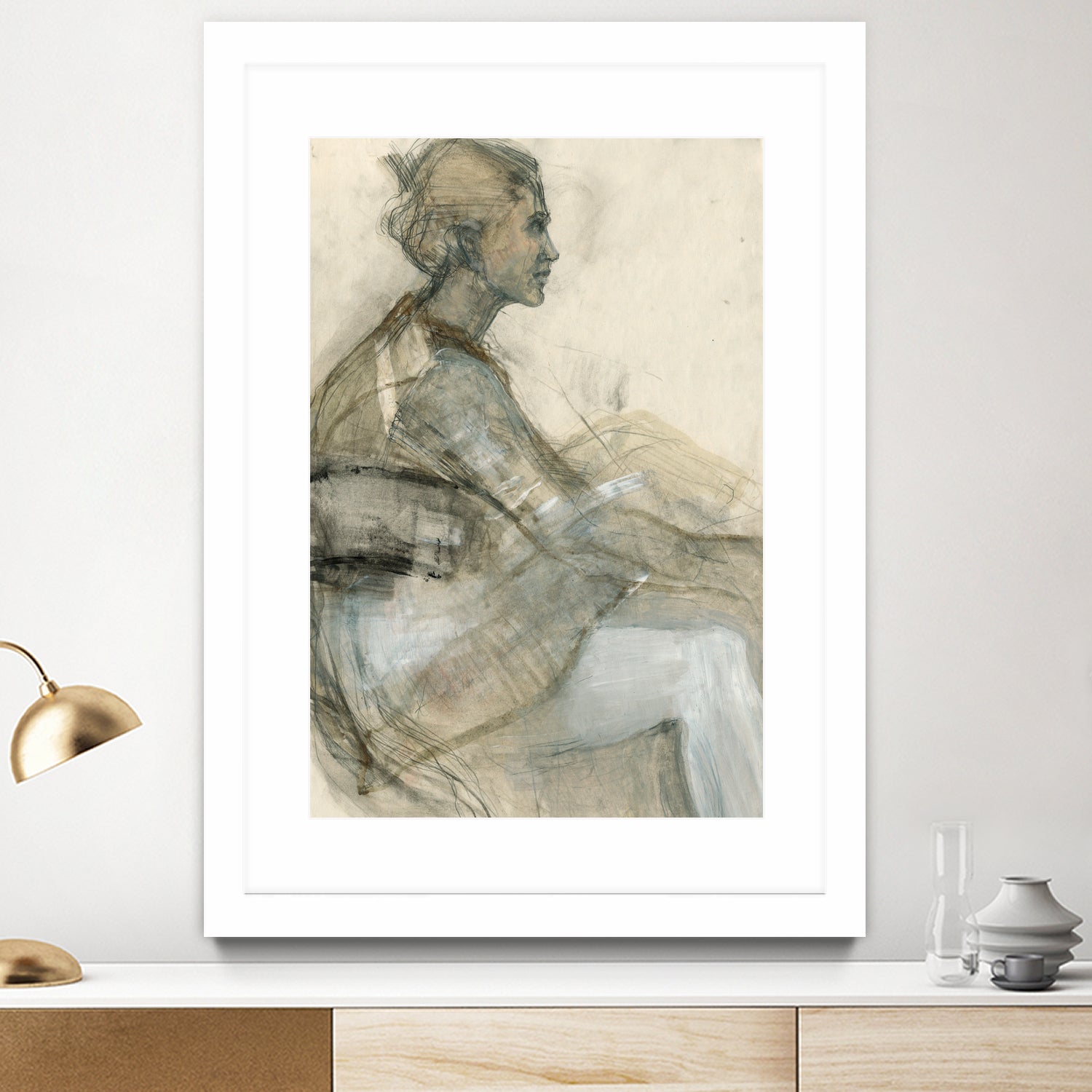 Sketch of a Woman Figure by Ute Rathmann on GIANT ART - portrait drawing figurative portrait drawing