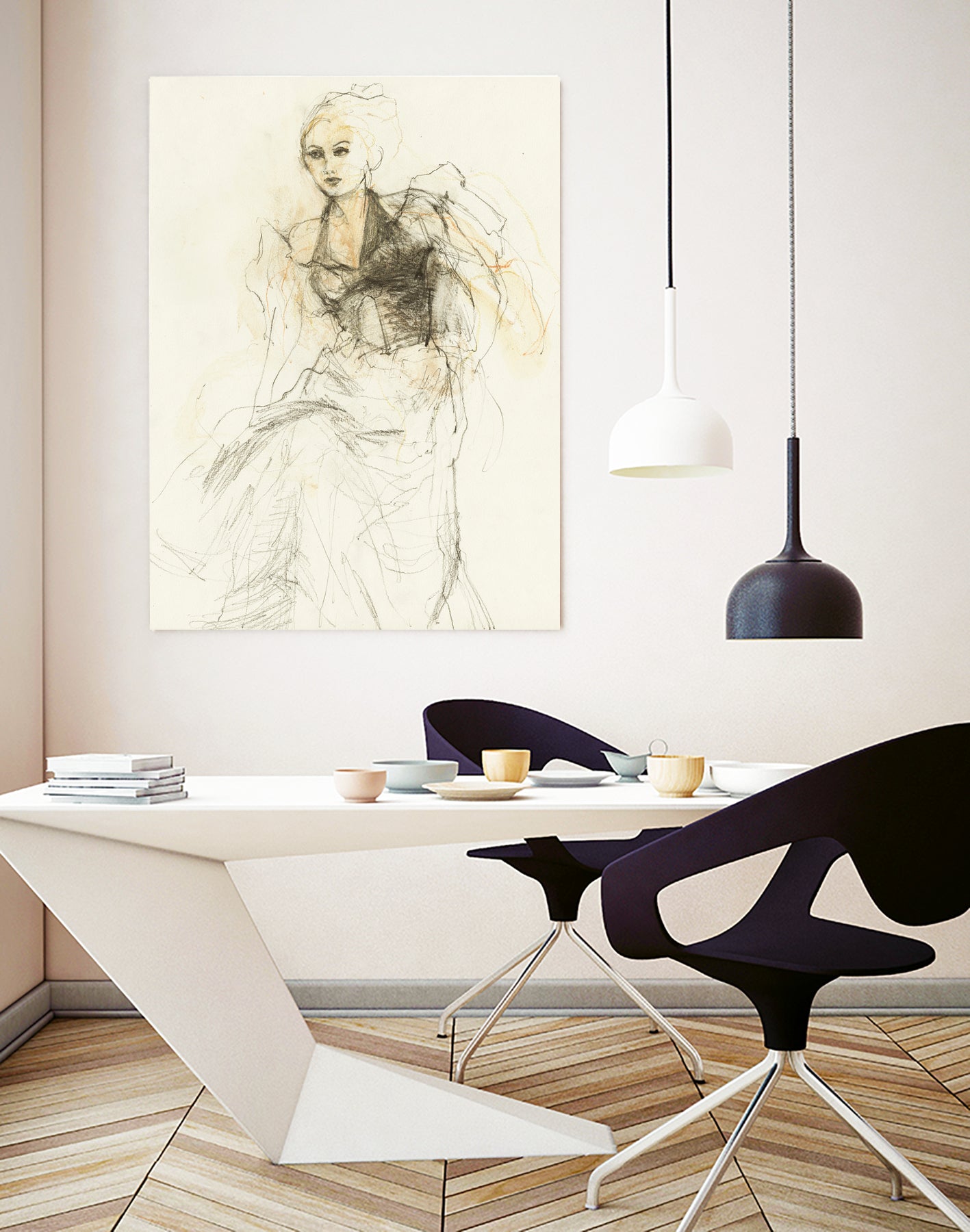 Elegant Sketching by Ute Rathmann on GIANT ART - 5002 illustration