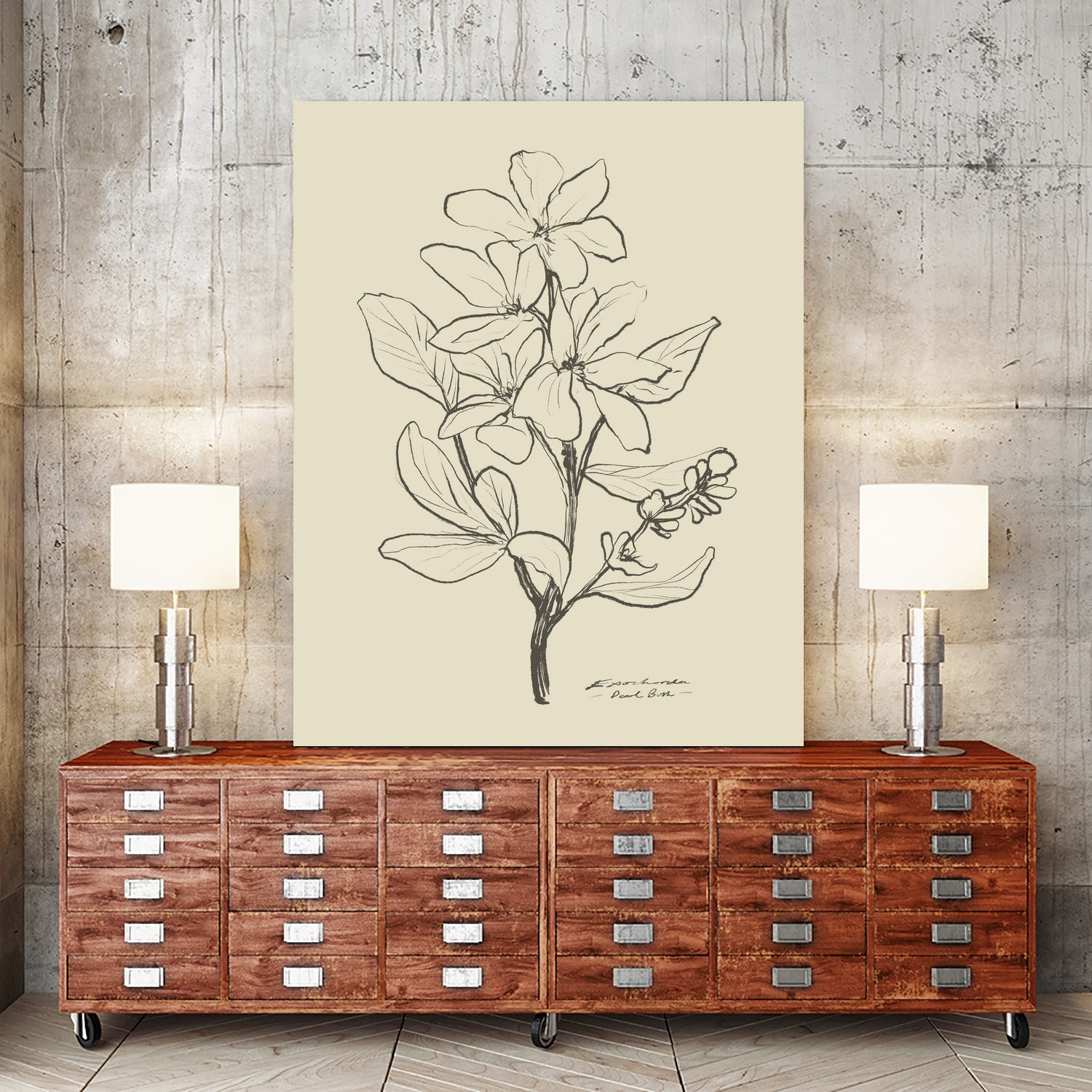 Floral 1 by Dan Hobday on GIANT ART - flowers and plants sketch