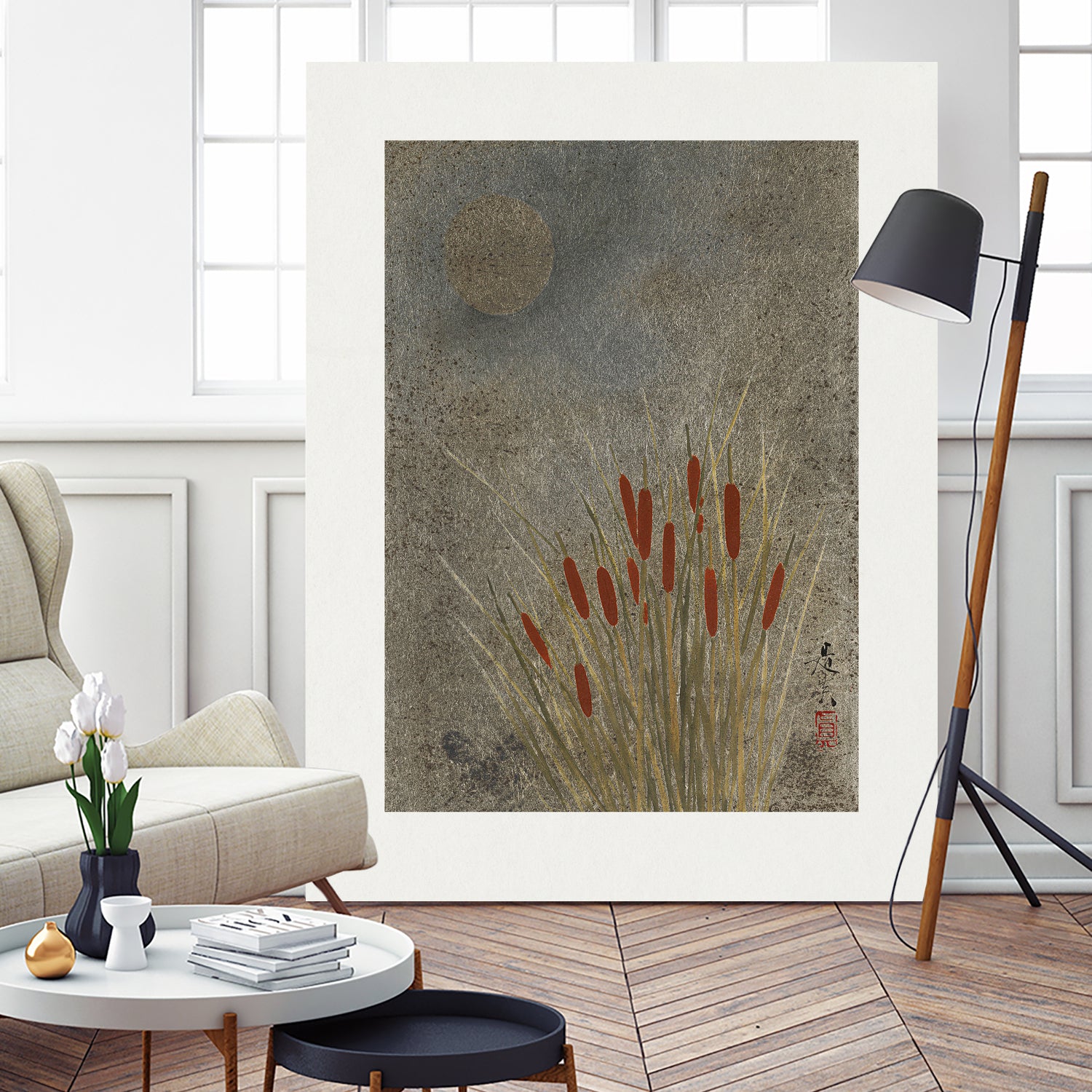 Japanese Grass Field At Night (1807a€“1891) by Shibata Zeshin on GIANT ART - 9449 illustration